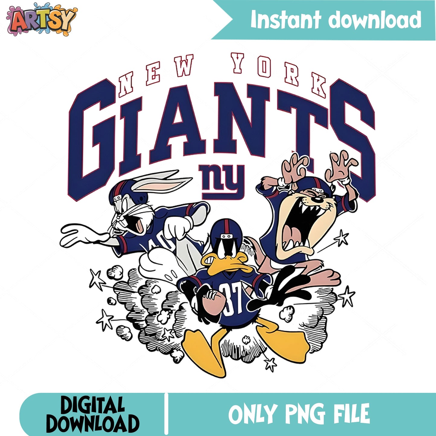 Looney Tunes New York Giants PNG, NFL Football PNG, NY Giants PNG