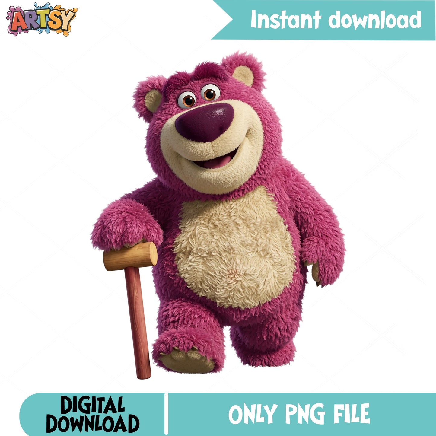 Lotso Bear PNG, Toy Story Disney Pixar PNG, Clipart PNG