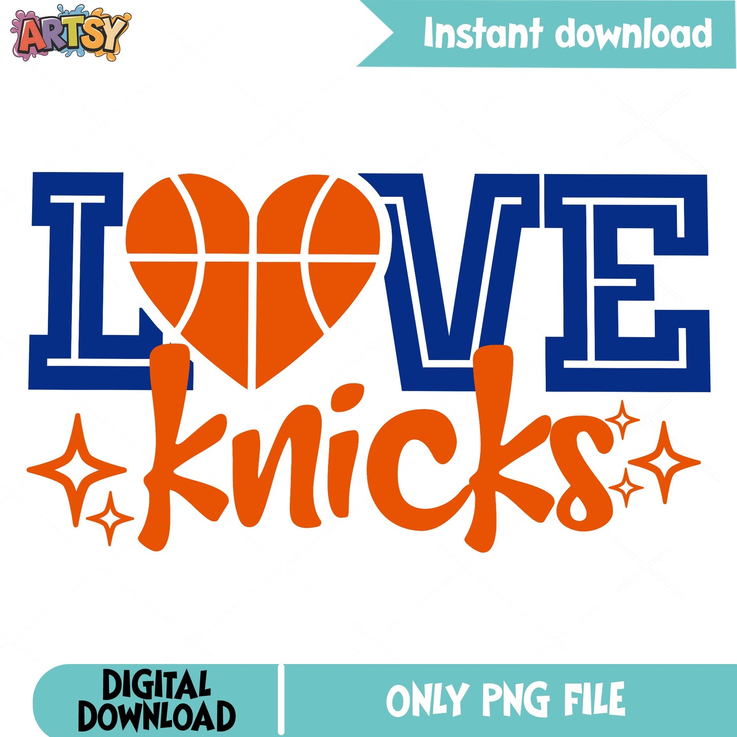 Love Knicks PNG, New York Knicks Basketball PNG, NBA Fan PNG