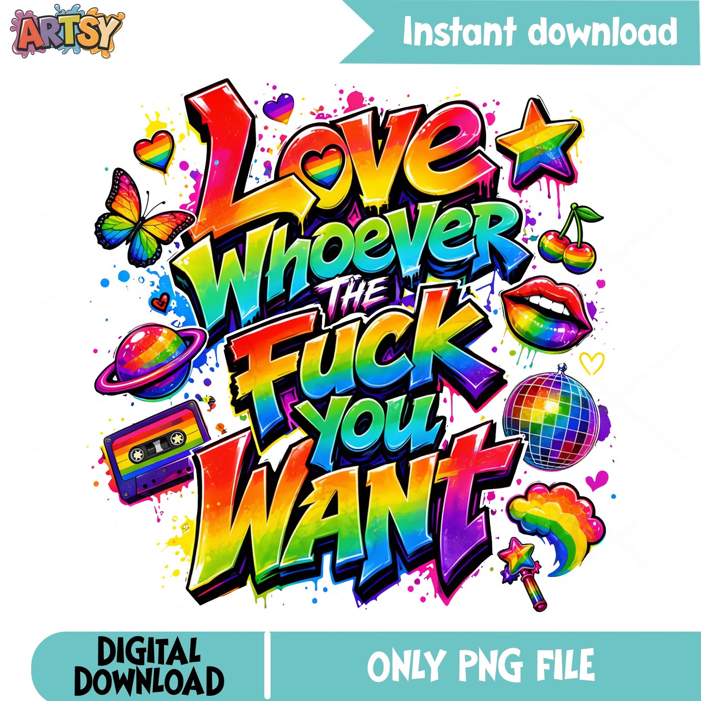 Love Whoever You Want PNG, LGBT Pride Rainbow PNG, Gay Pride PNG