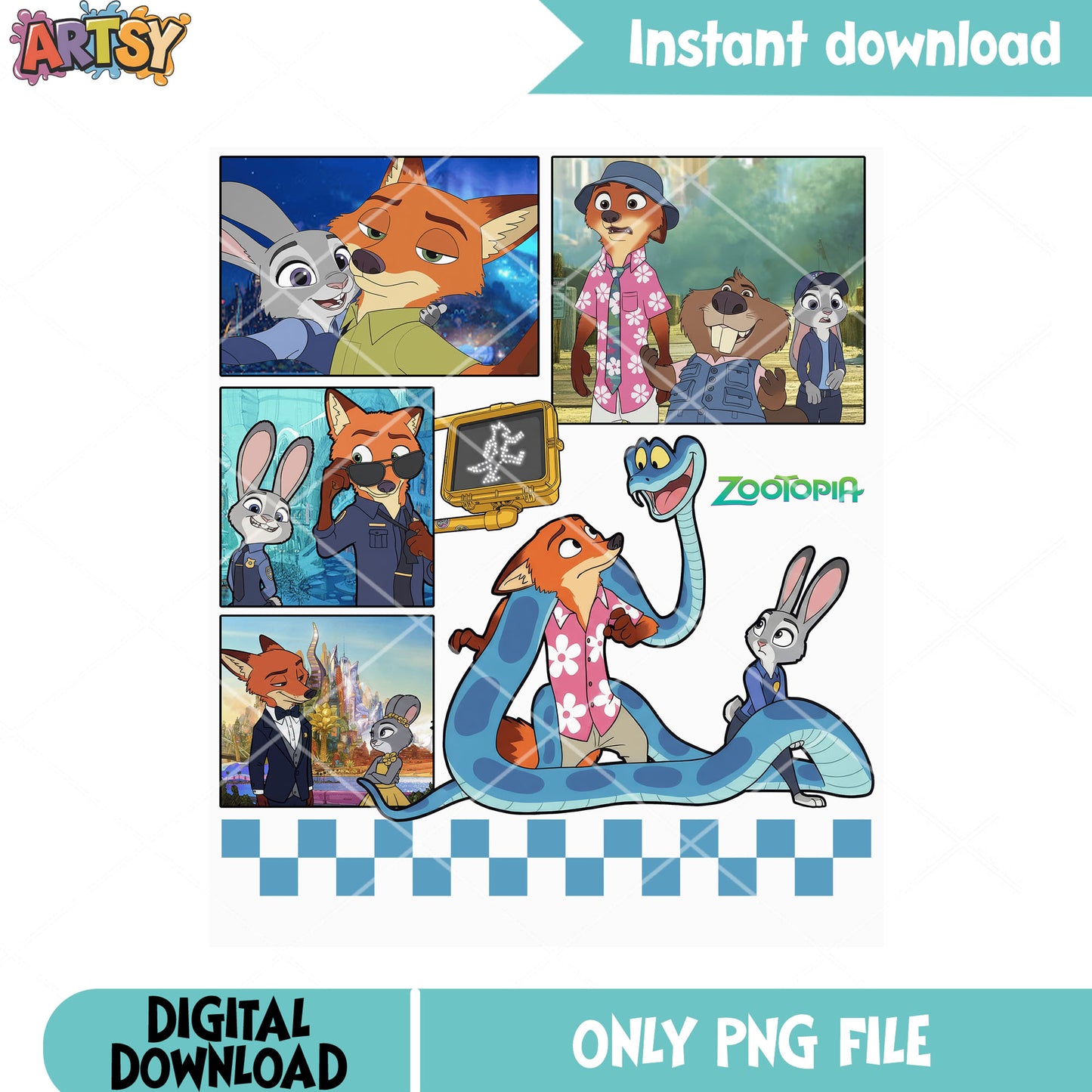 Love sanke with judy and nick png, disney movies png, zootopia disney png