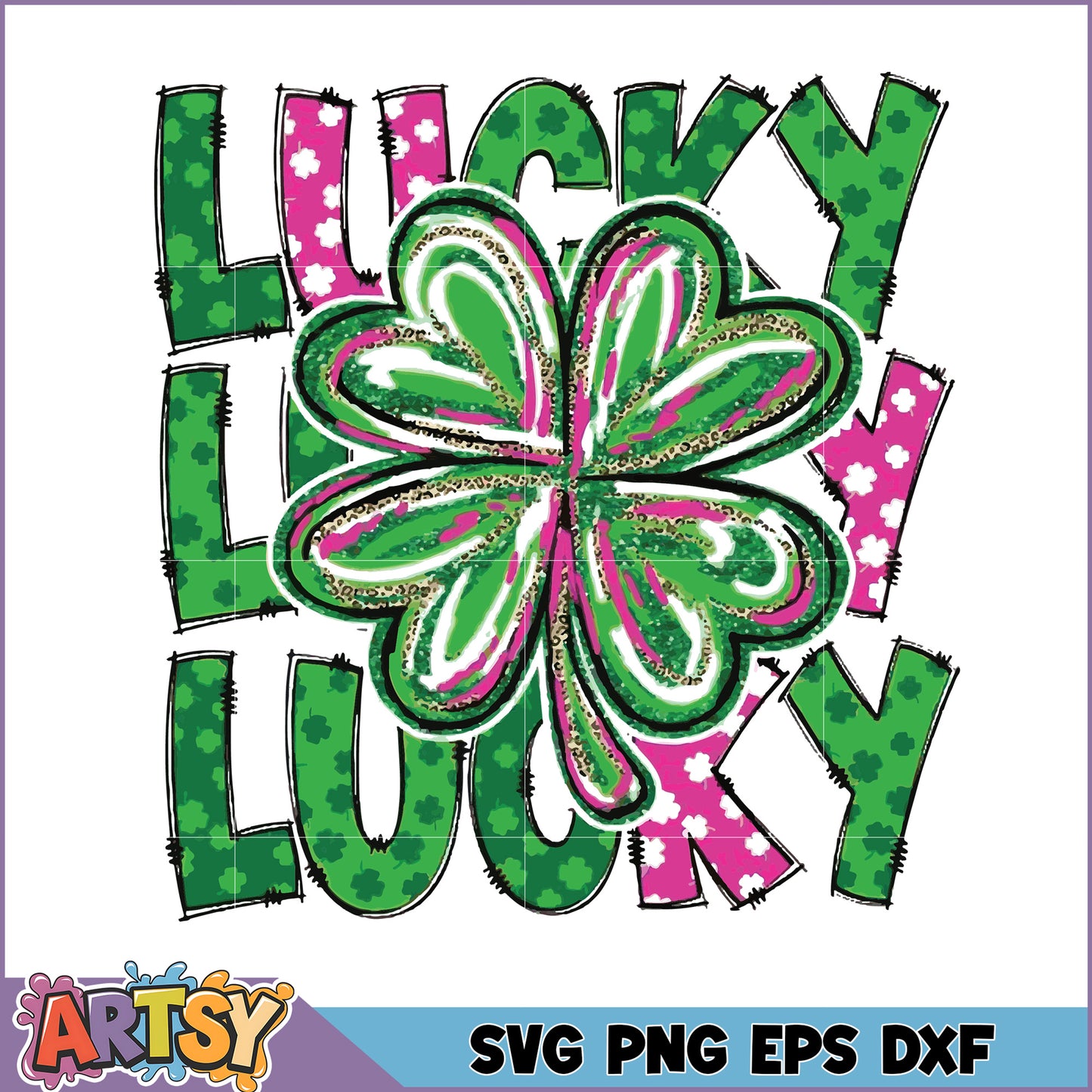 Lucky Clover SVG, PNG, EPS, DXF