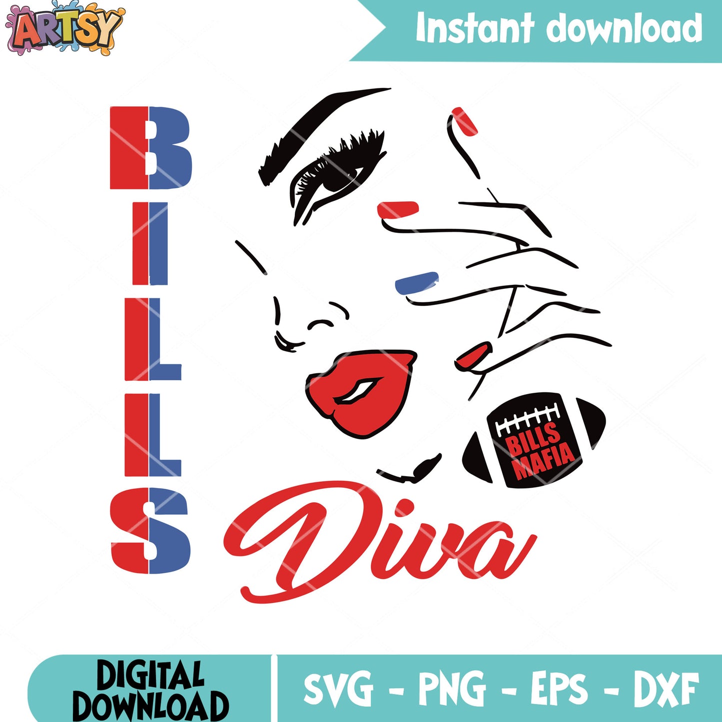 Mafia bills diva girls svg, afc east svg, buffalo bills svg