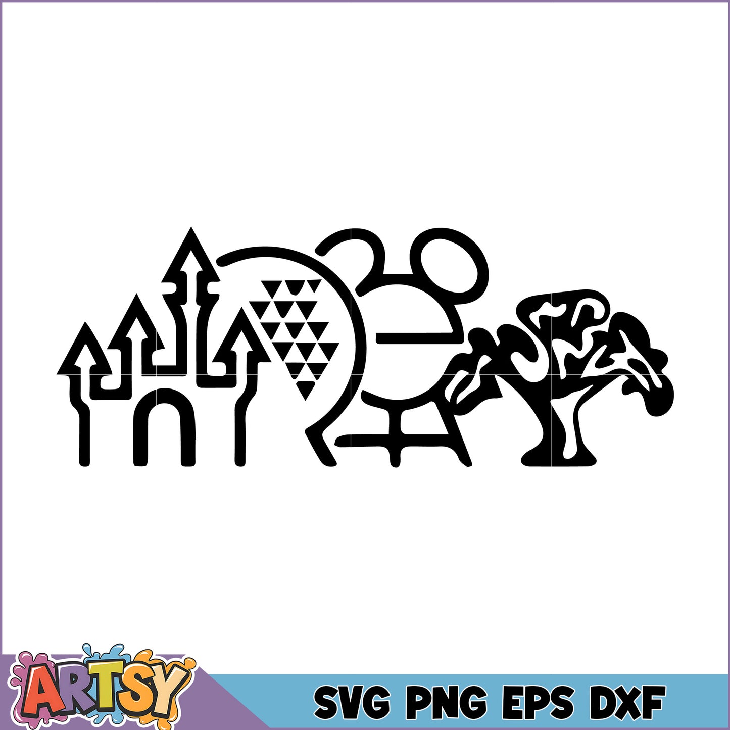 Magical Castle and Tree SVG Design for Creative Projects