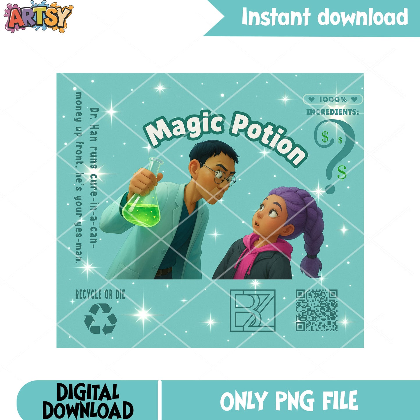Magic potion poster png, anime magic potion png, kpop magic png