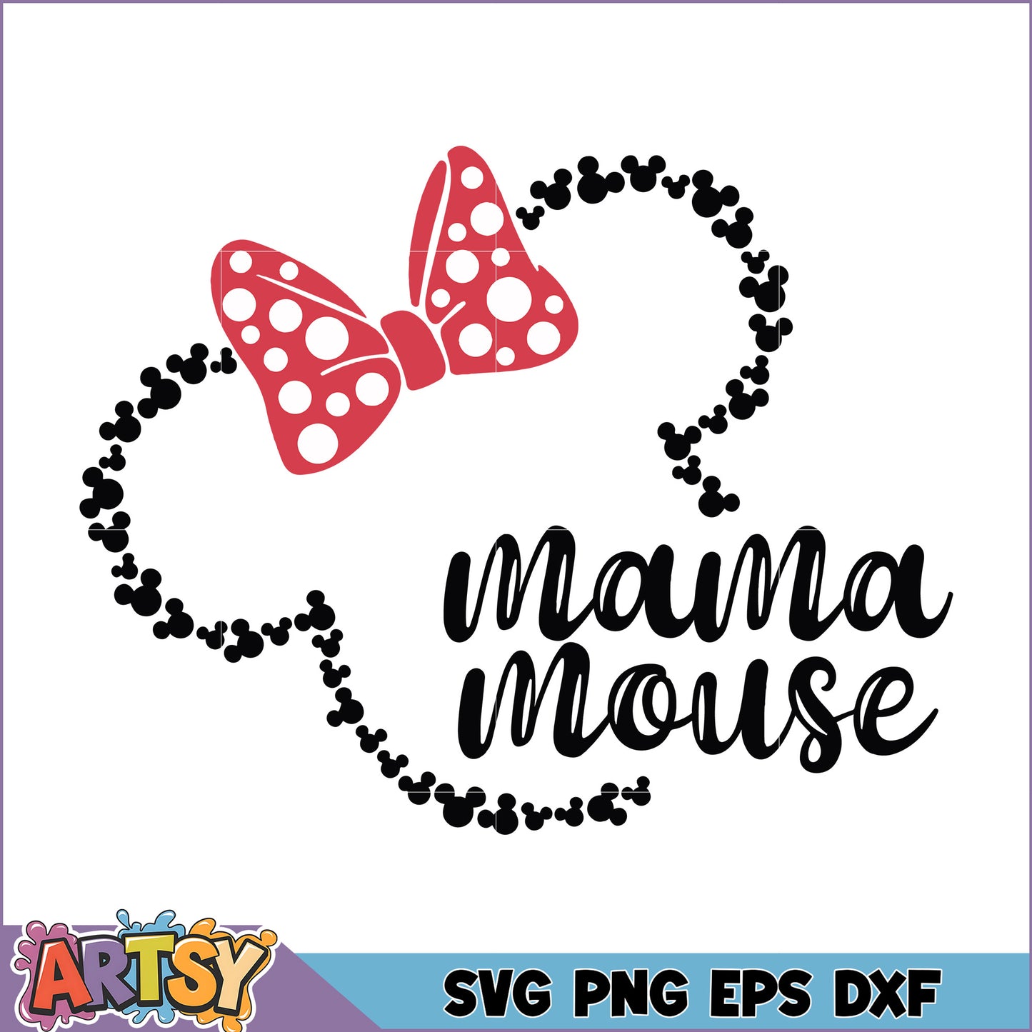 Mama Mouse SVG Cut File Minnie Ears Design