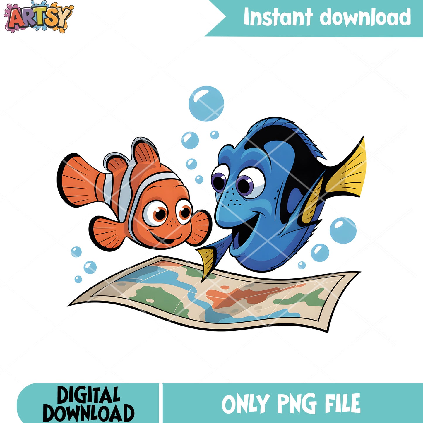 Map dory marlin png, marlin and dory png, finding nemo png