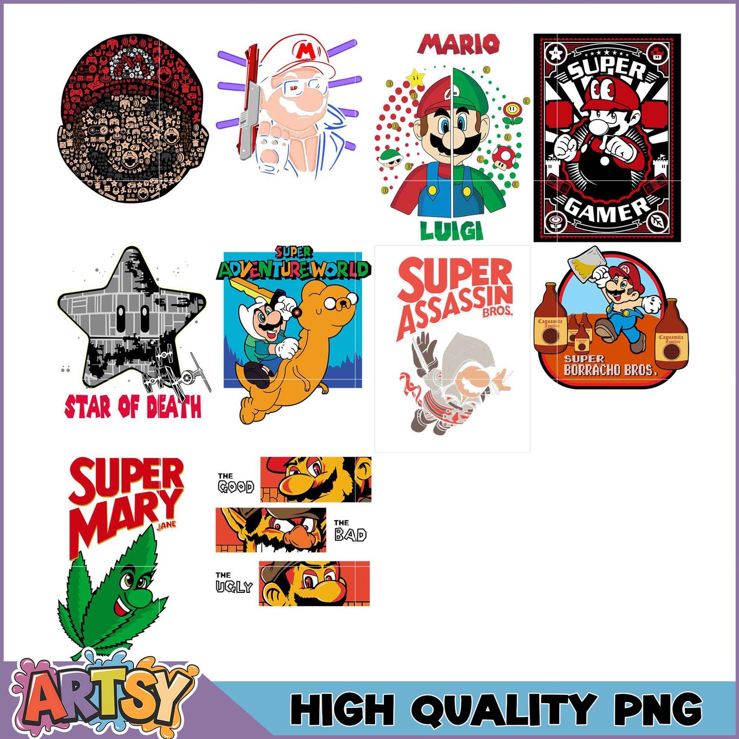Mario PNG Bundle High Quality Designs