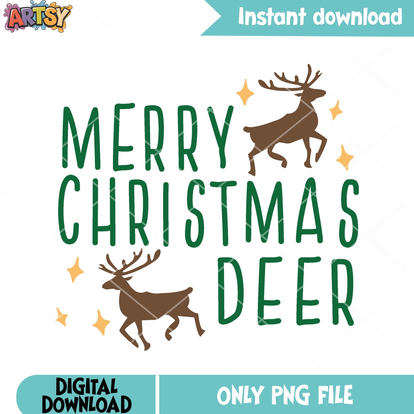 Merry christmas deer png, christmas moose png, christmas poster png