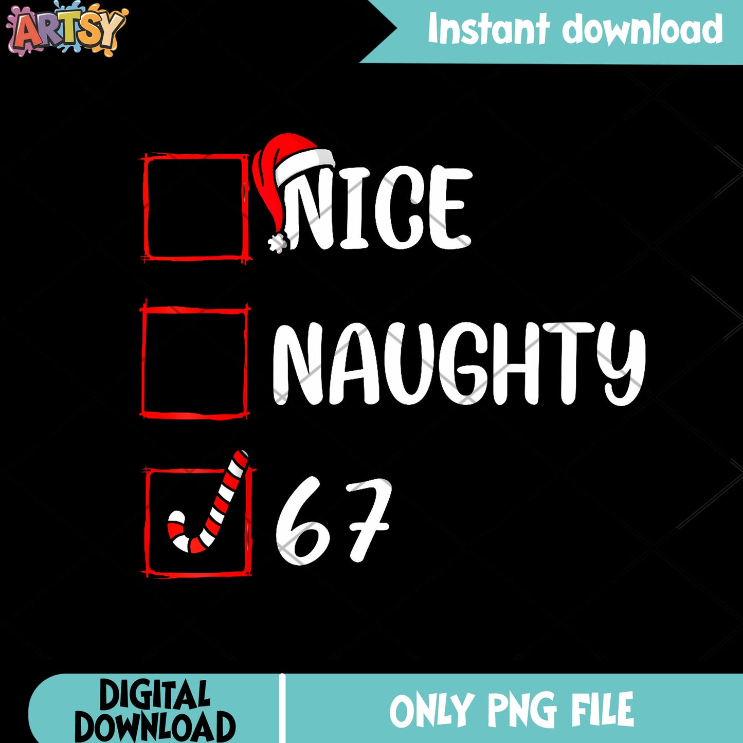 Merry christmas nice naughty png, xmas png, santa hat png
