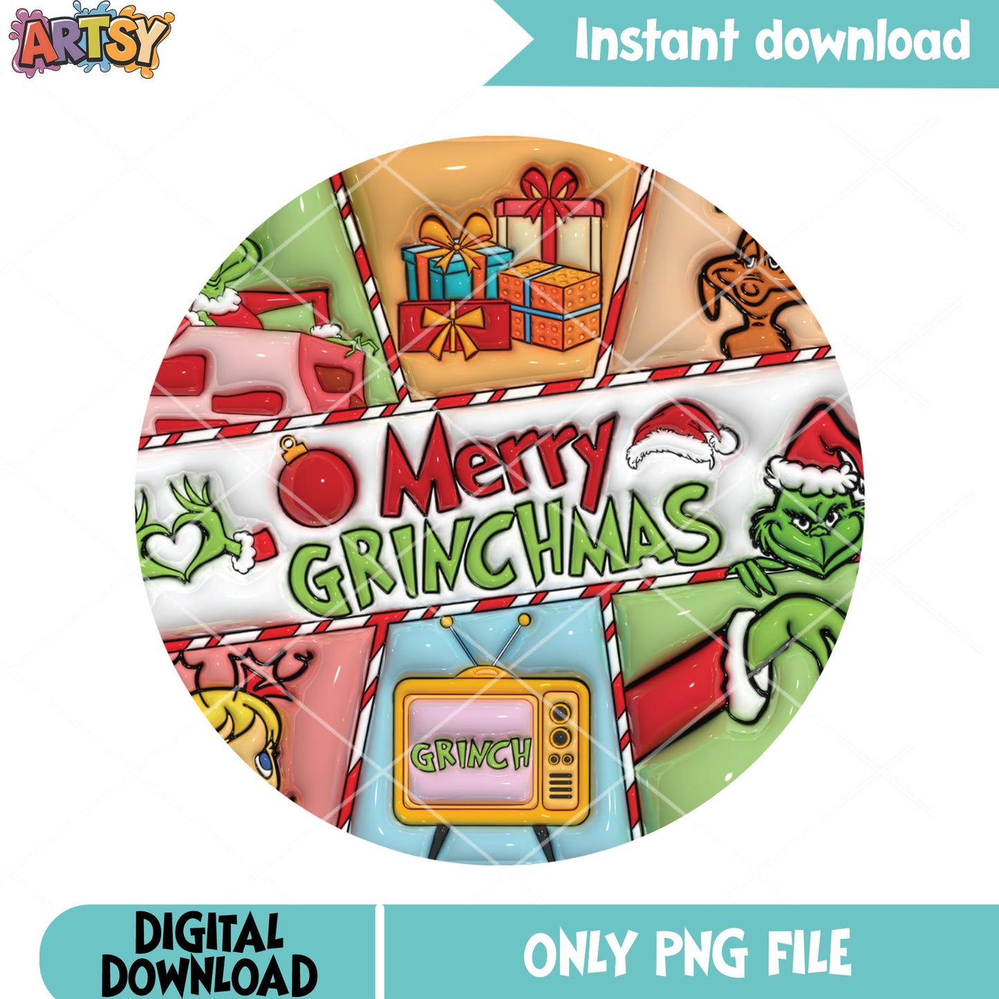 Merry grinchmas comic strip png, style funny panels png, cartoon png