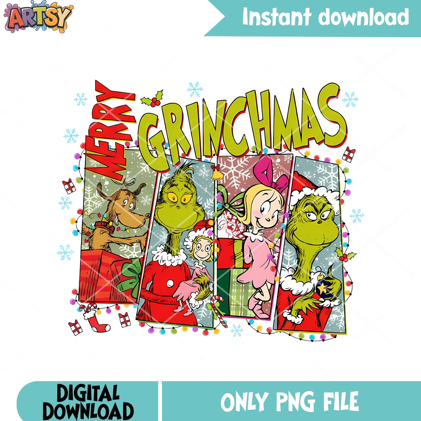 Merry grinchmas png, grinchmas png, christmas gifts png