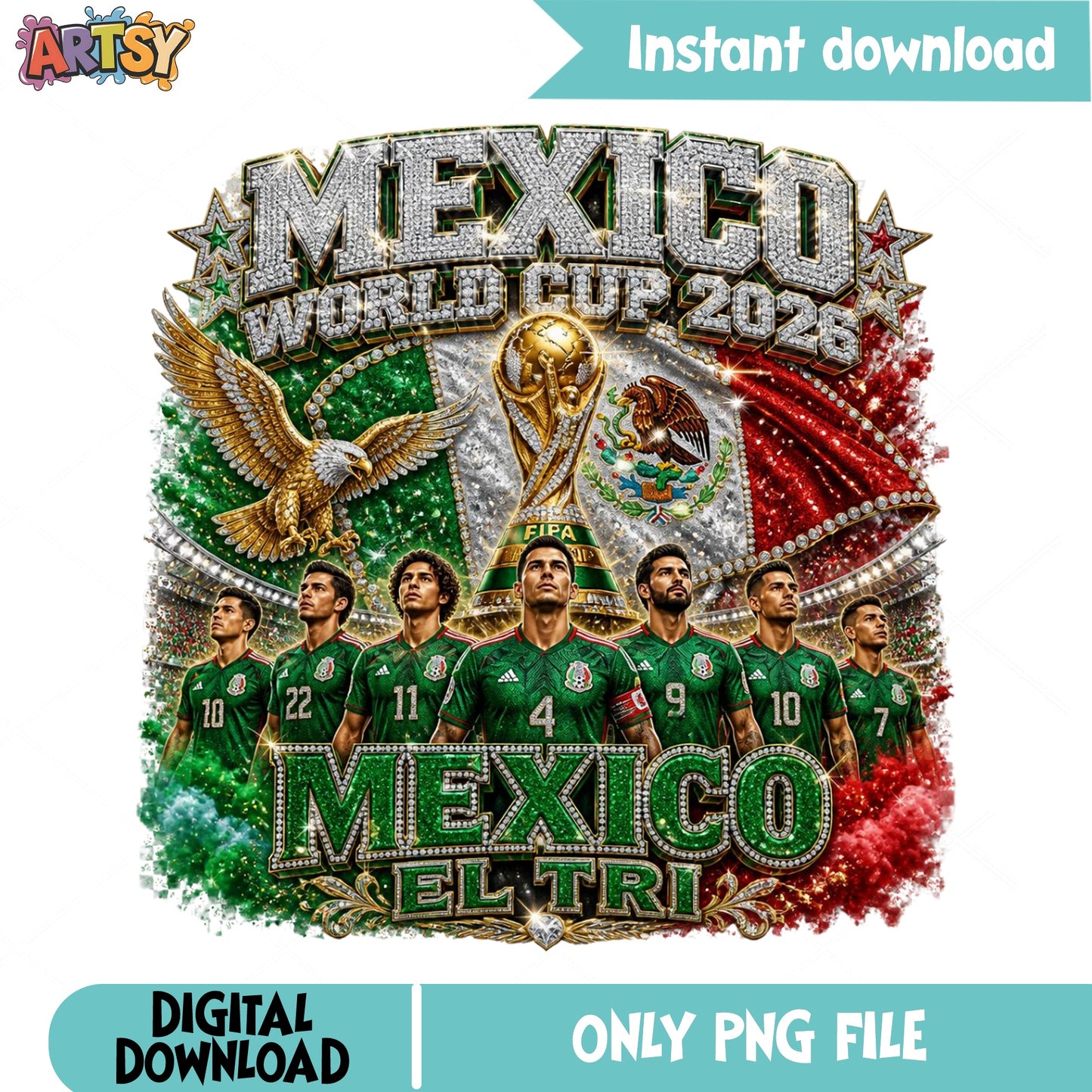 Mexico El Tri World Cup 2026 PNG, Soccer Team PNG, FIFA PNG