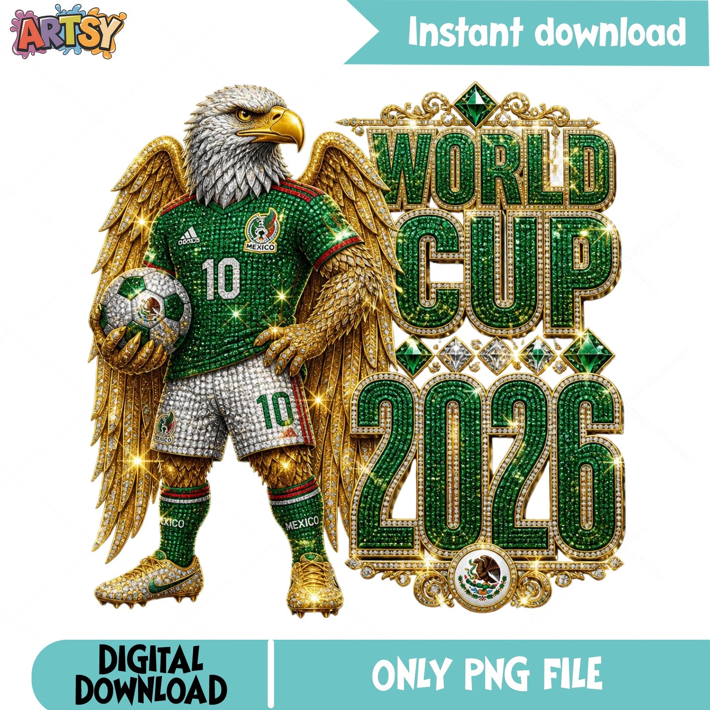Mexico World Cup 2026 PNG, Mexico Soccer Eagle PNG, Futbol PNG