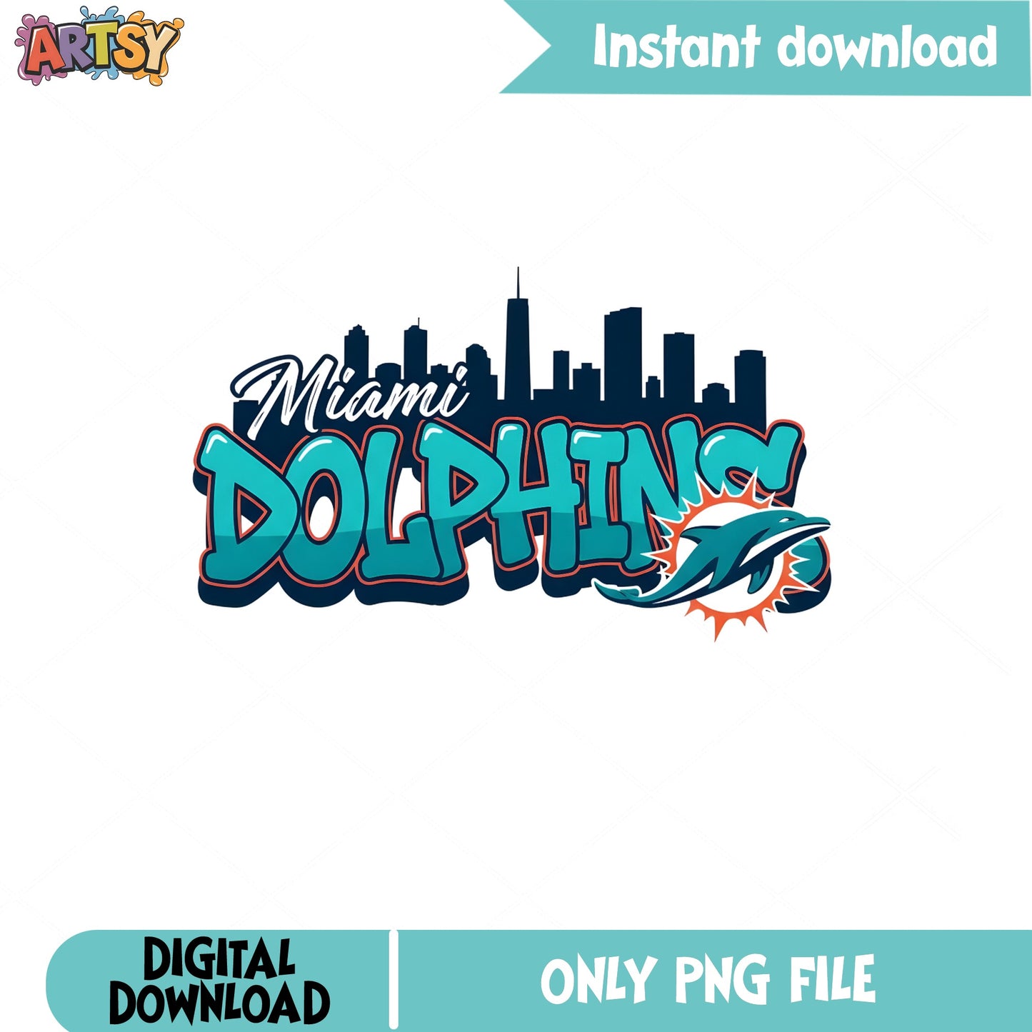 Miami Dolphins PNG, NFL Football Team Skyline, Sports PNG