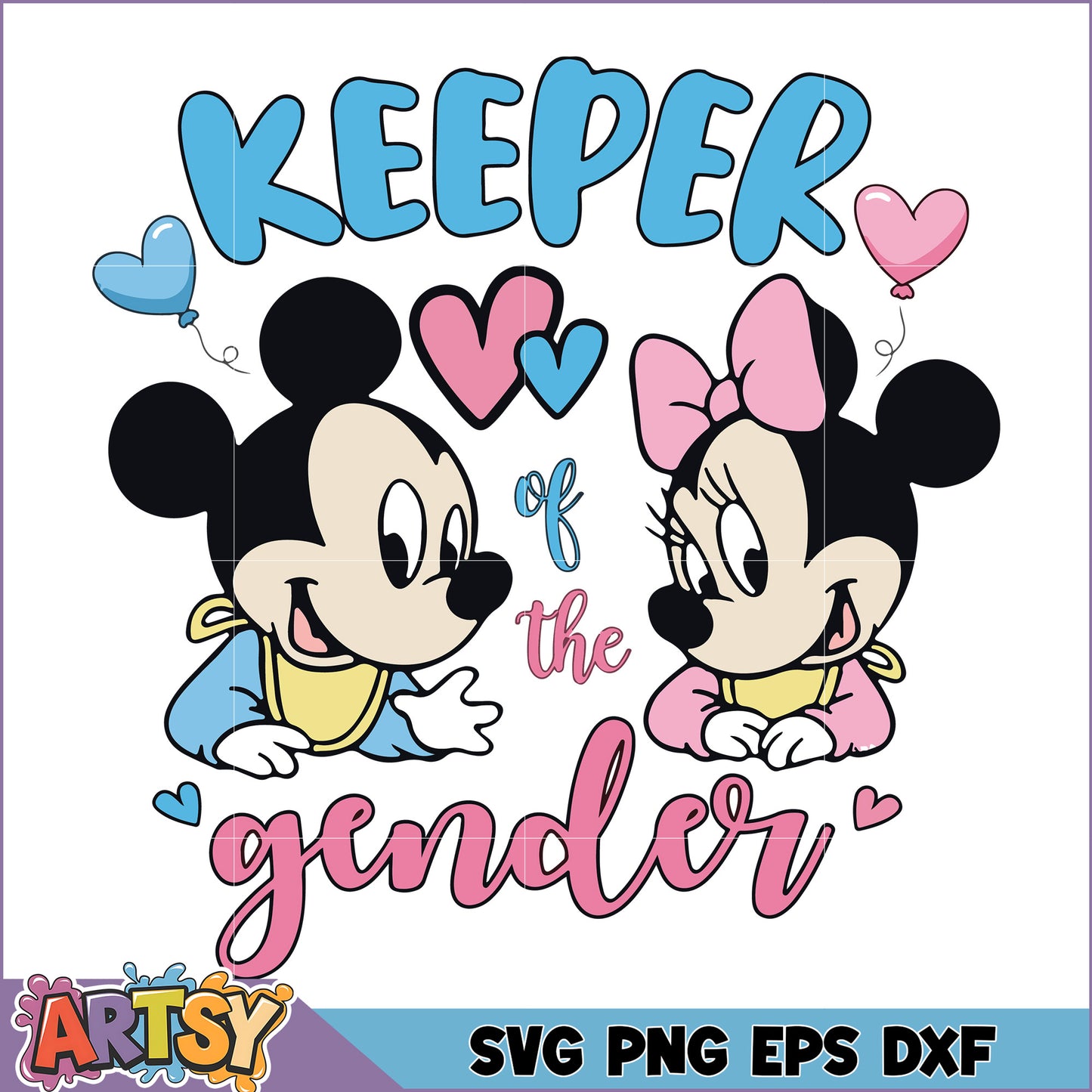 Mickey Minnie Gender Reveal SVG
