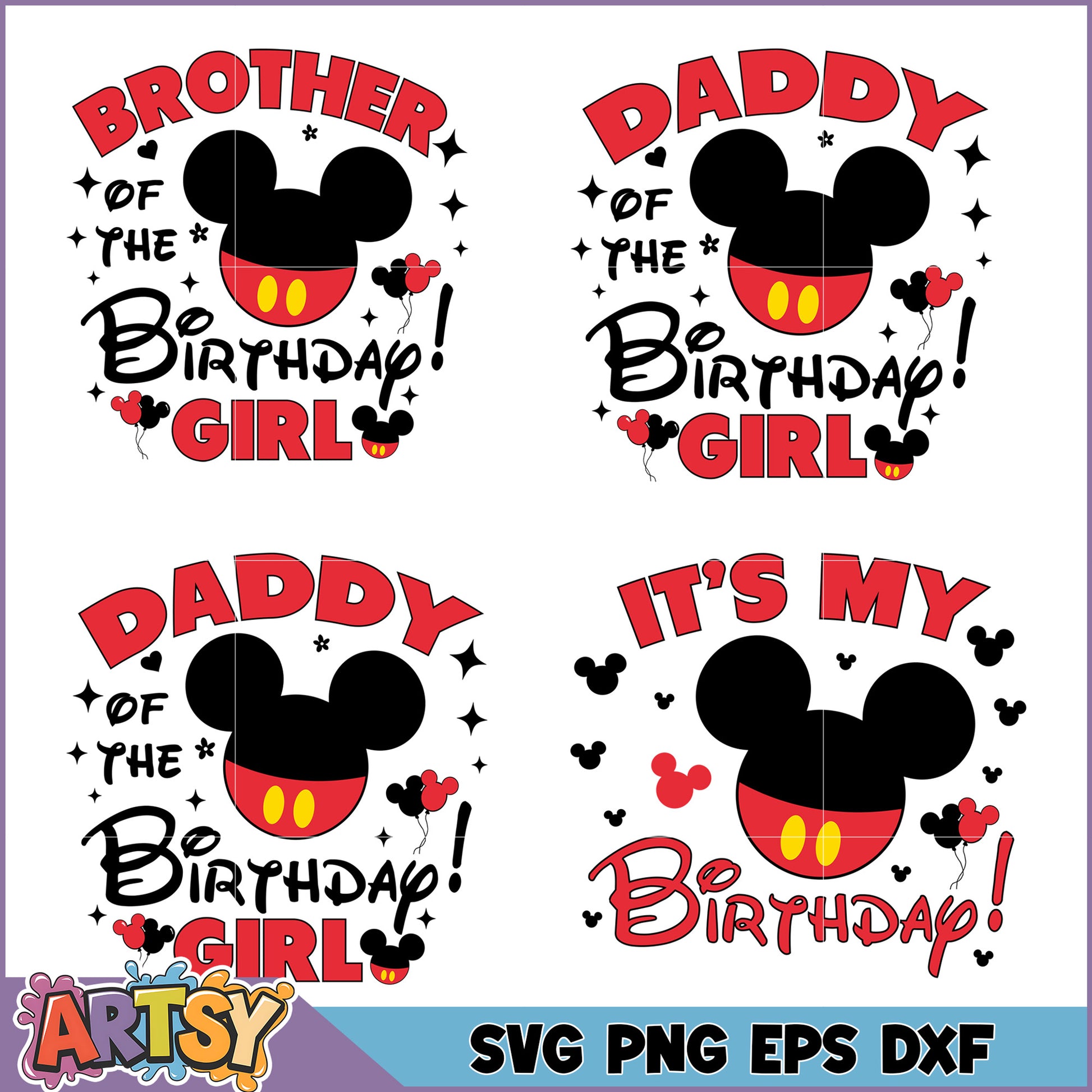 Mickey Mouse Birthday Girl SVG Bundle