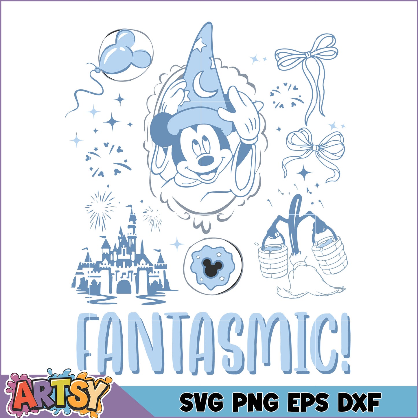Mickey Mouse Fantasmic SVG Design
