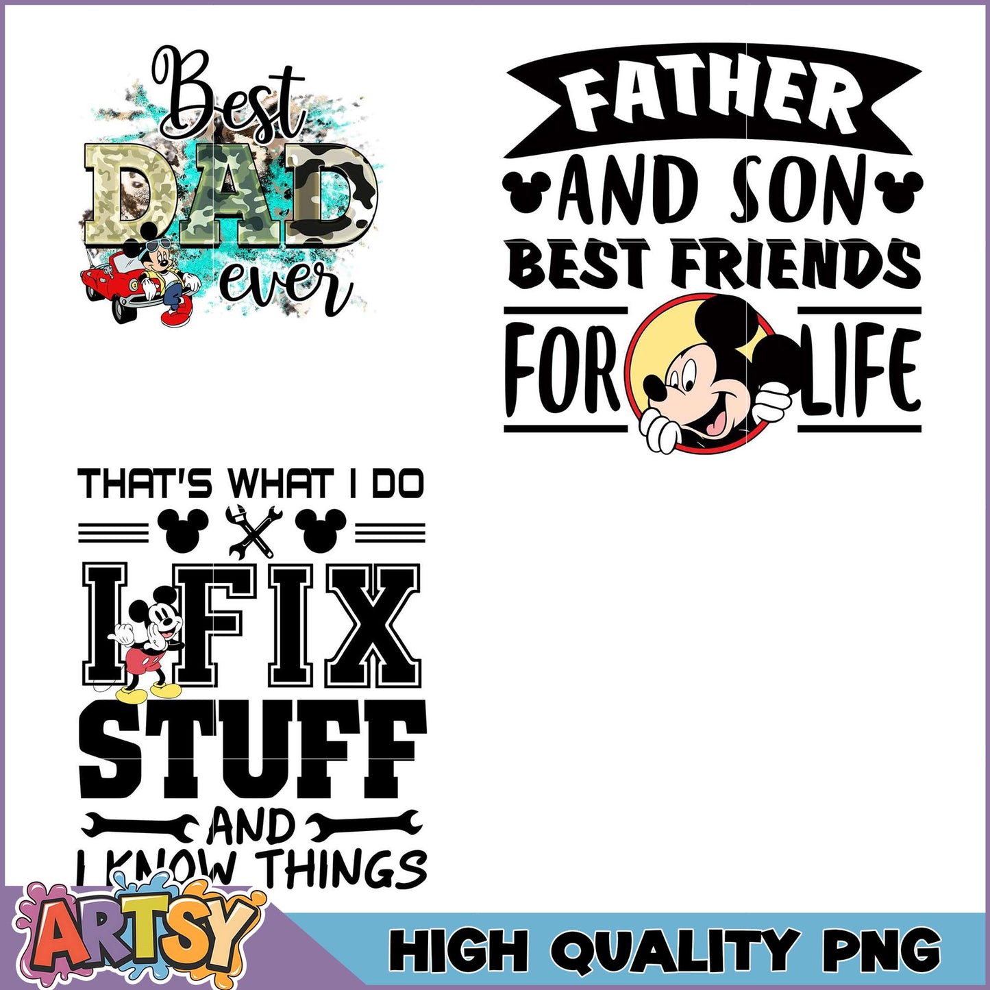 Mickey Mouse Father Son PNG Bundle