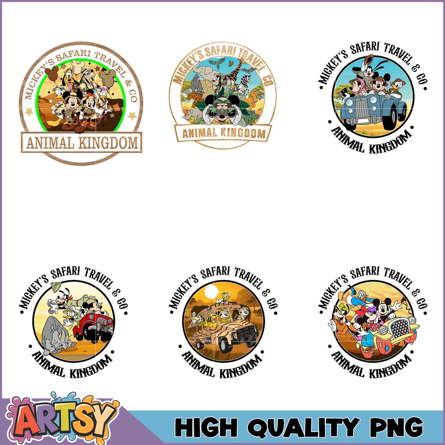 Mickey Mouse Safari PNG Bundle High Quality
