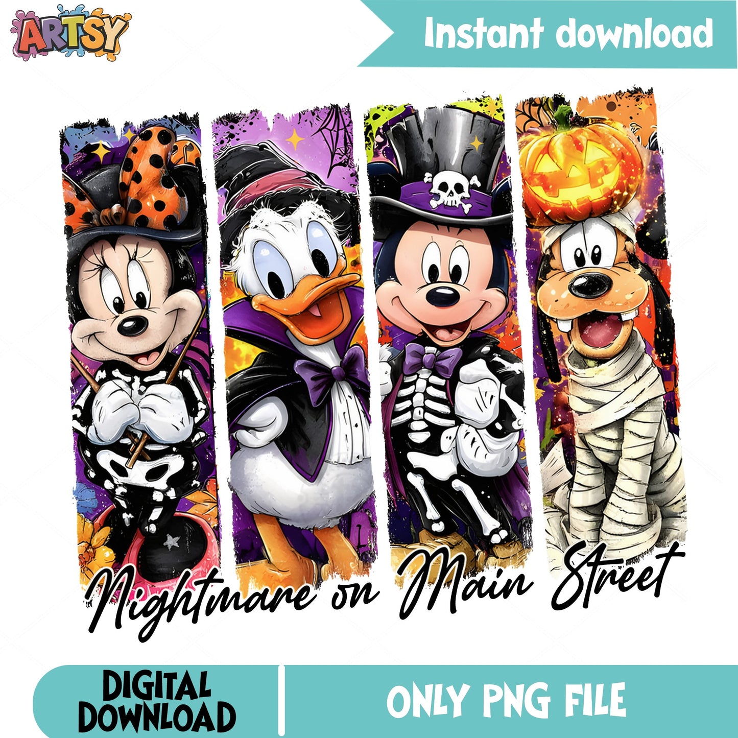 Mickey Mouse Halloween PNG, Disney Halloween PNG, Nightmare On Main Street PNG