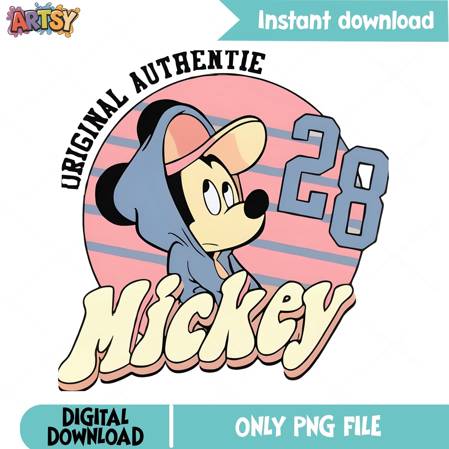 Mickey Mouse Retro Vintage PNG, Original Authentic Mickey 28 PNG, Disney PNG