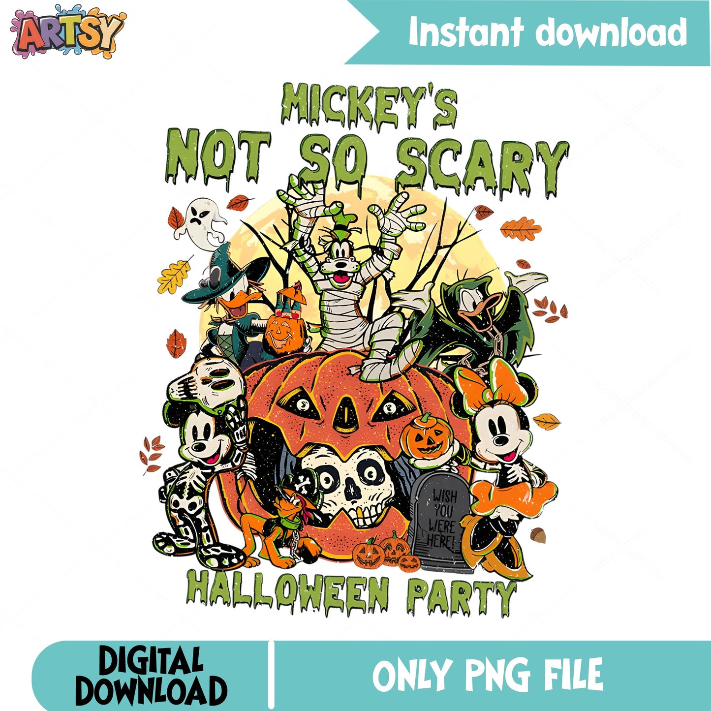 Mickey's Not So Scary Halloween Party PNG, Disney Halloween PNG