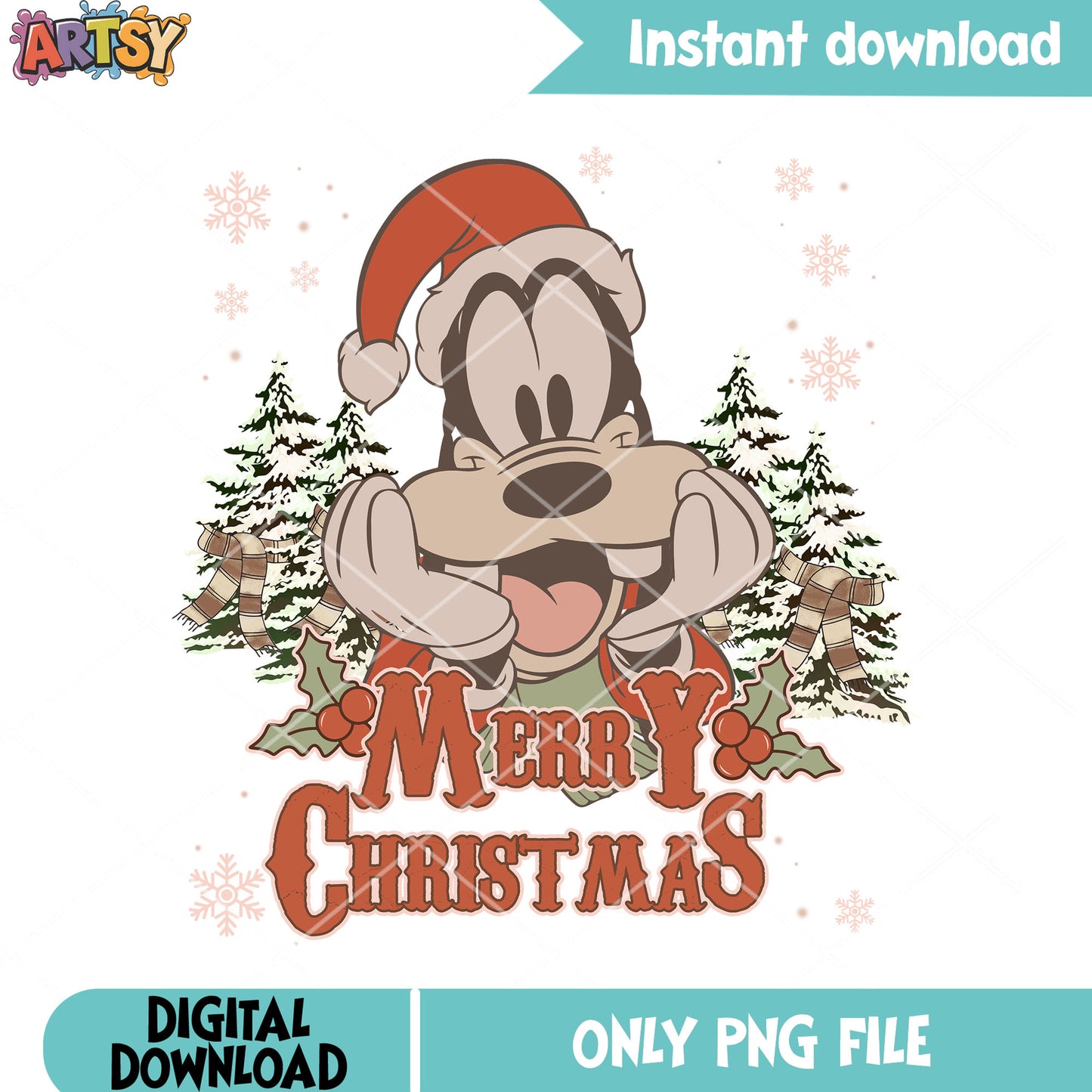 Mickey and friends christmas png, disney christmas png, goofy png