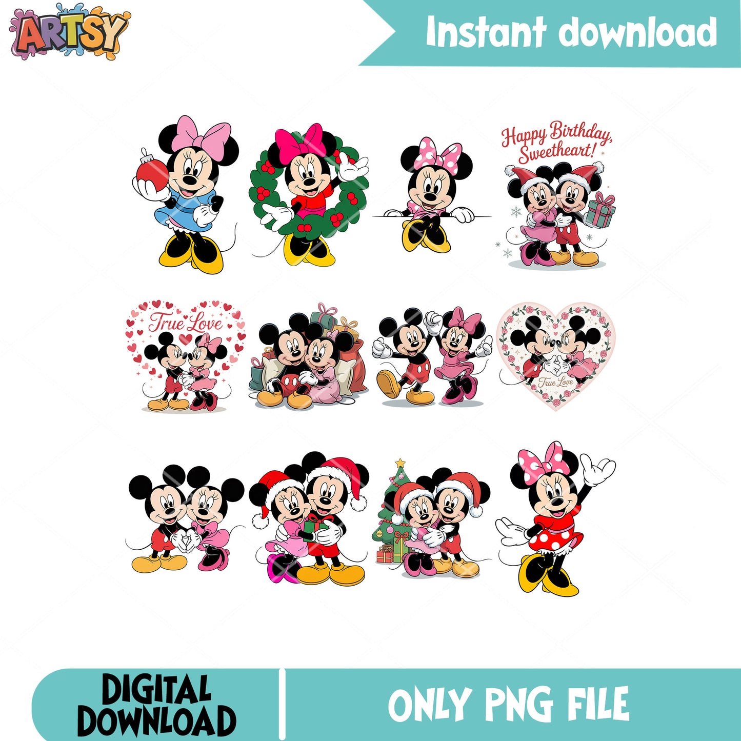 Mickey and minnie png bundle, mickey minnie png, mickey couple png