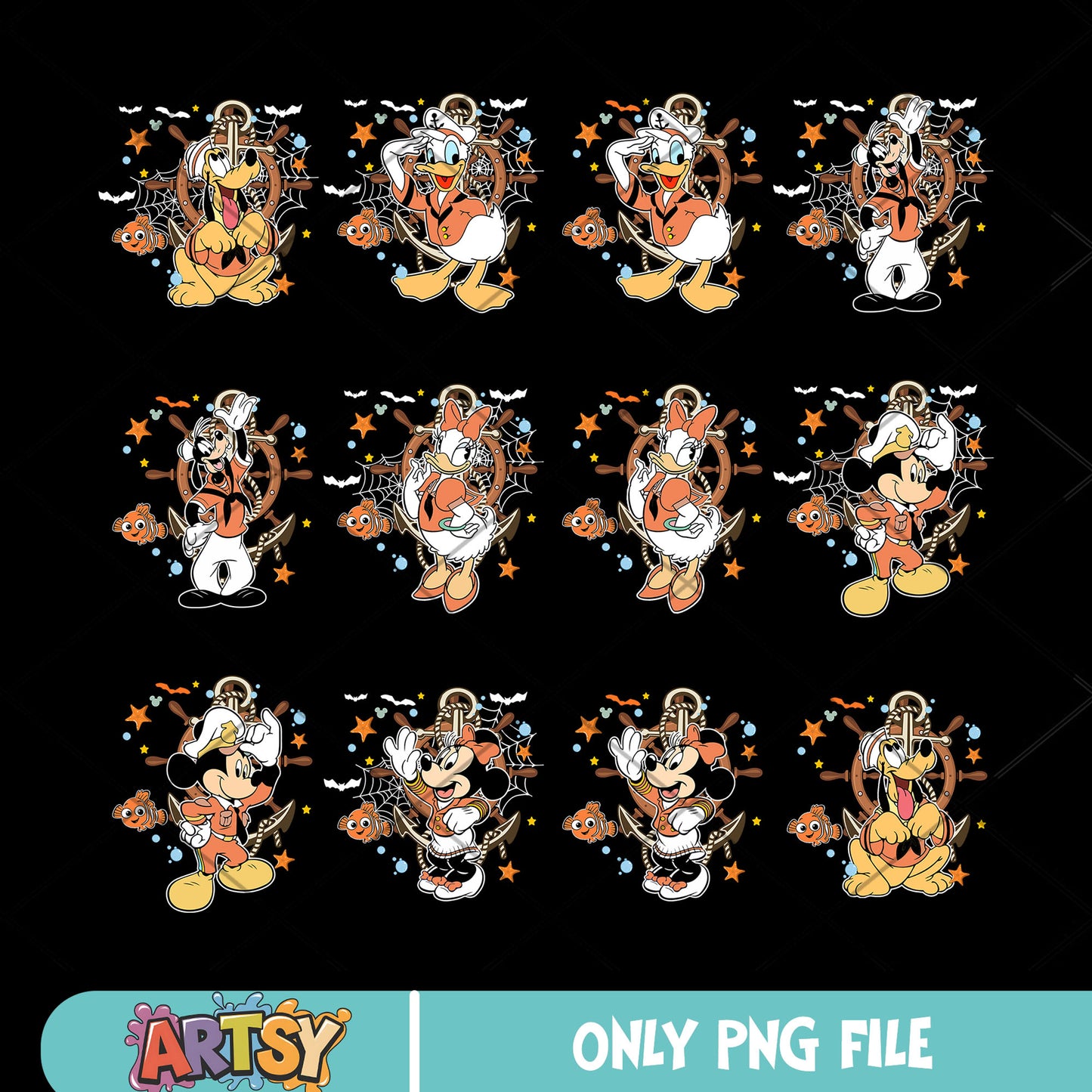 Mickey cruise halloween png bundle, disney cruise png, disney cruise halloween png