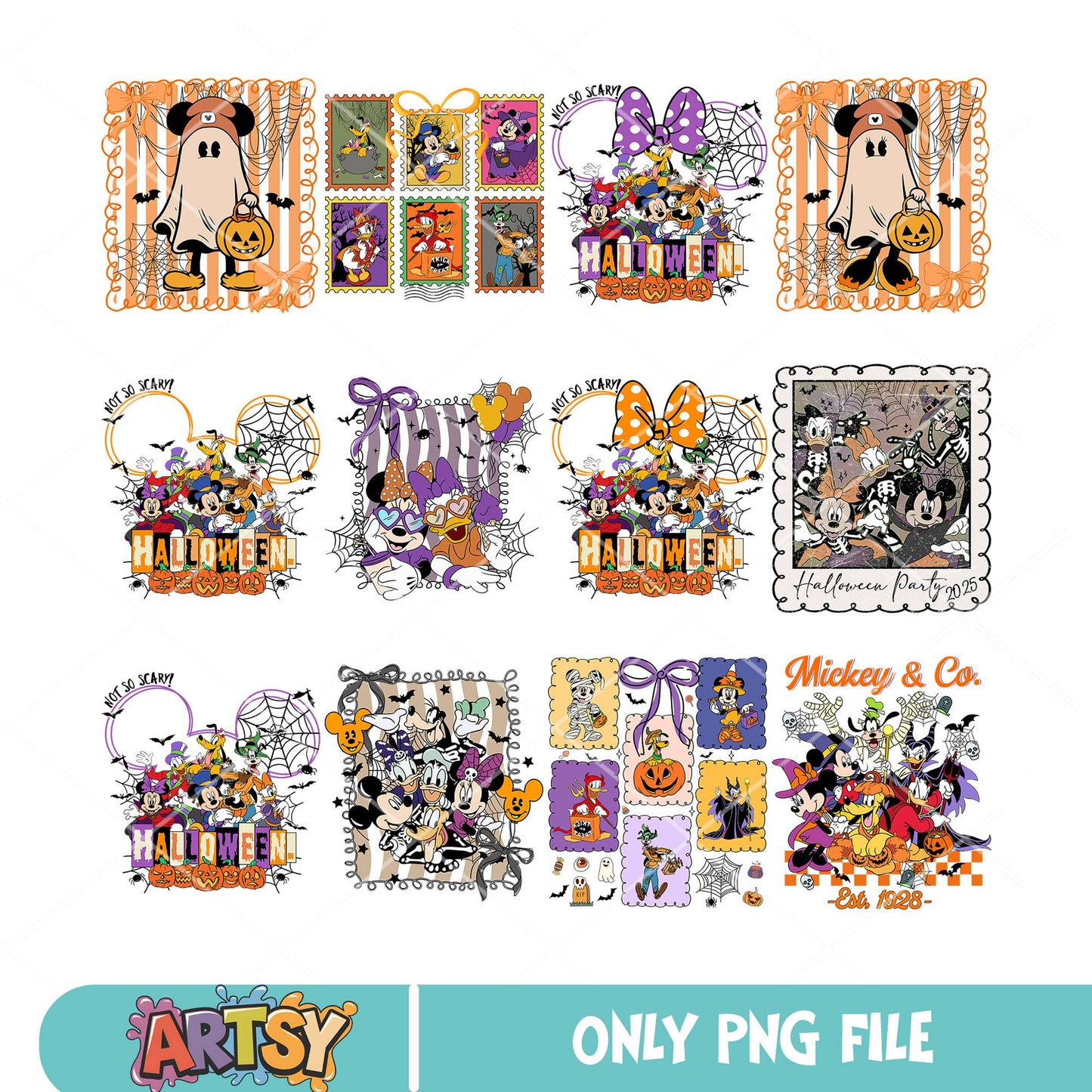 Mickey halloween party png bundle, halloween 2025 png, mickey halloween png
