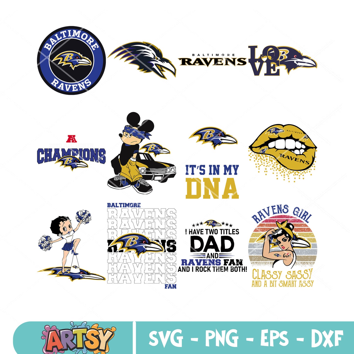 Mickey mouse nfl team bundle svg, nfl team logos svg, nfl ravens svg