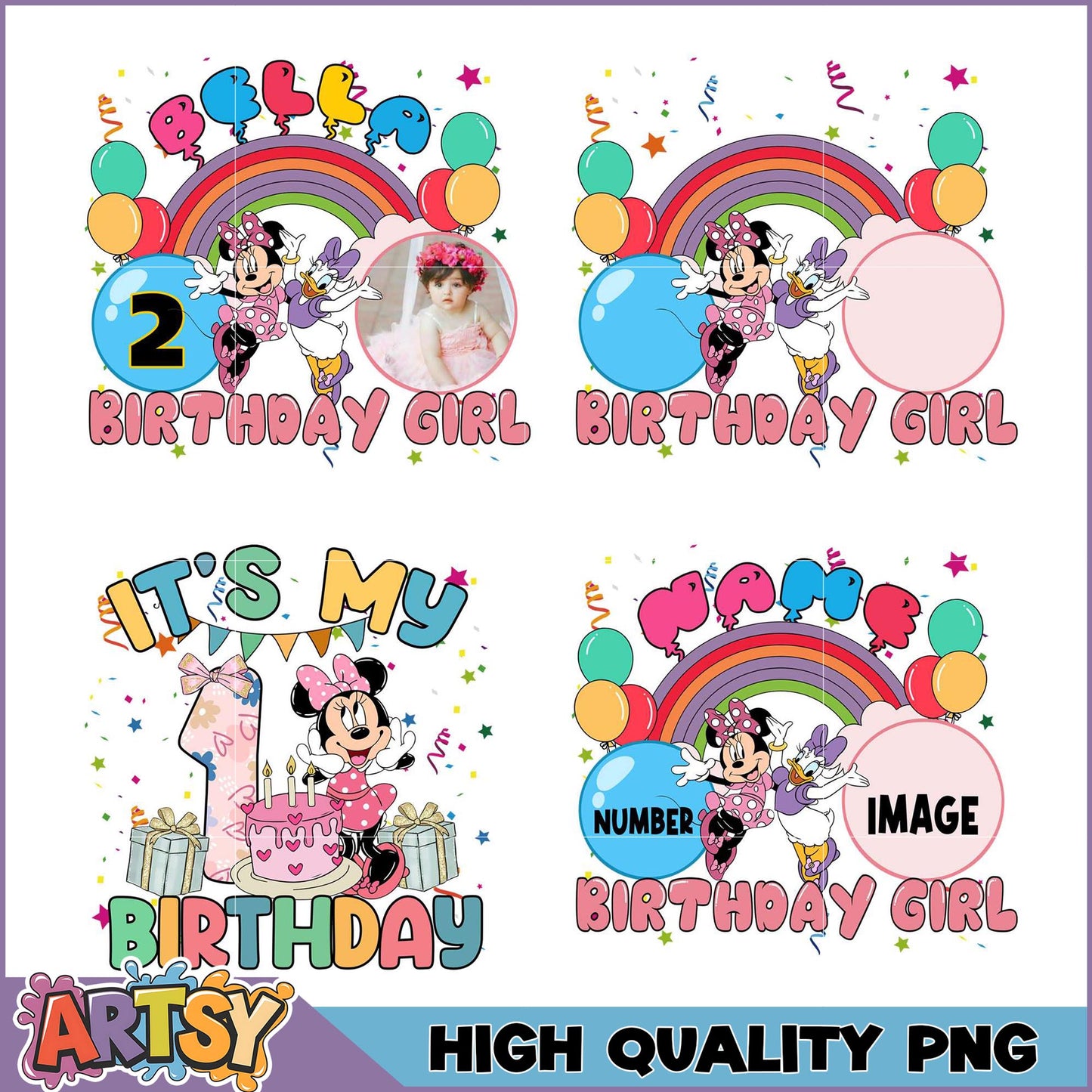 Minnie Mouse Birthday PNG Bundle High Quality