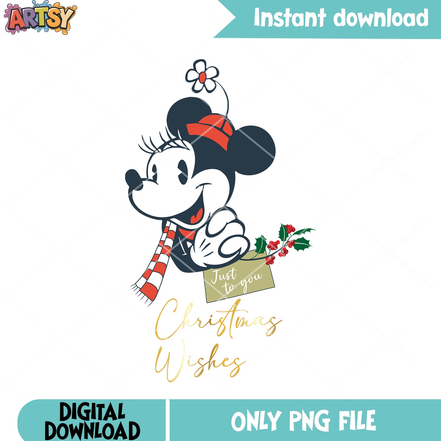 Minnie Mouse Christmas Wishes Just to You