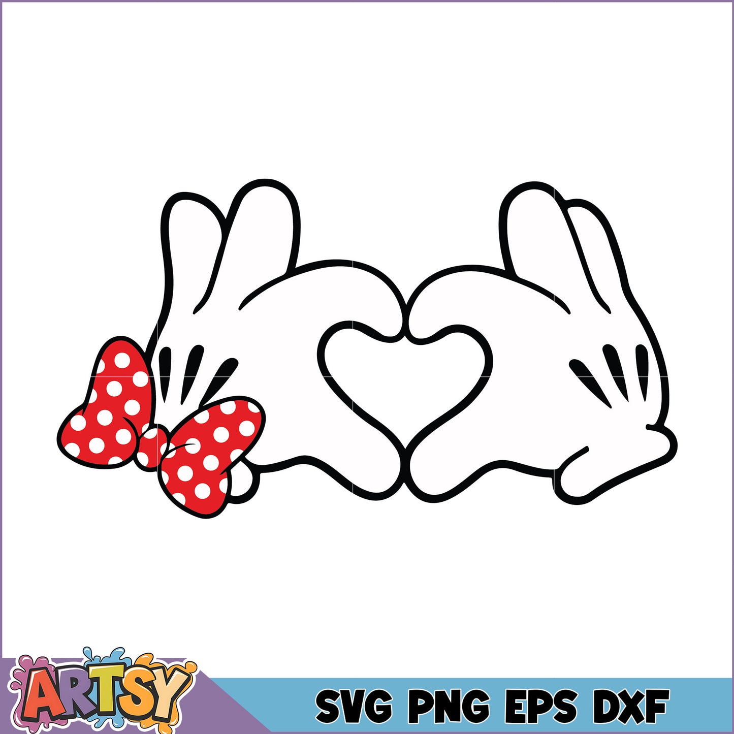 Minnie Mouse Hands Heart SVG Cut File