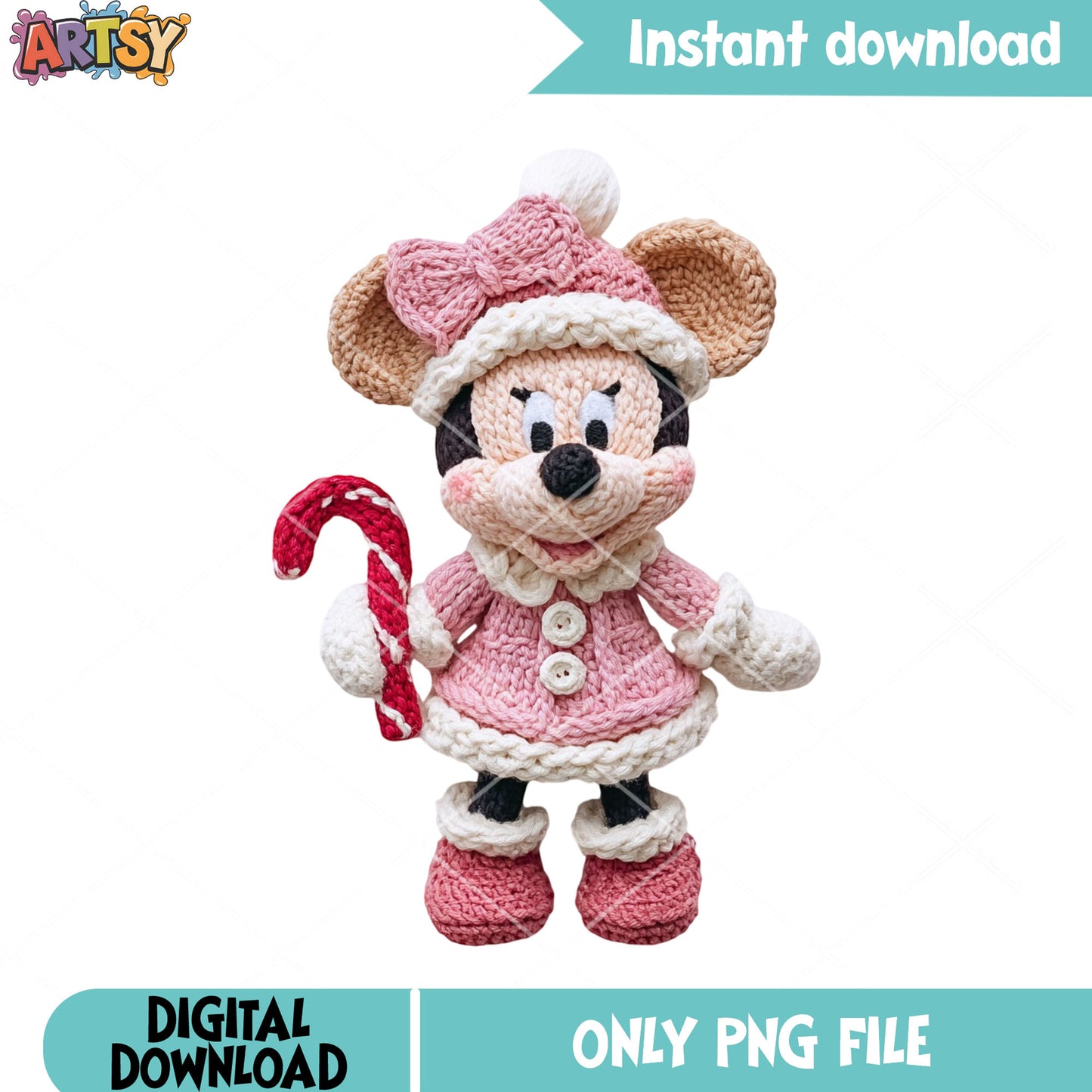 Minnie plush toy png, disney christmas png, mickey and friends png