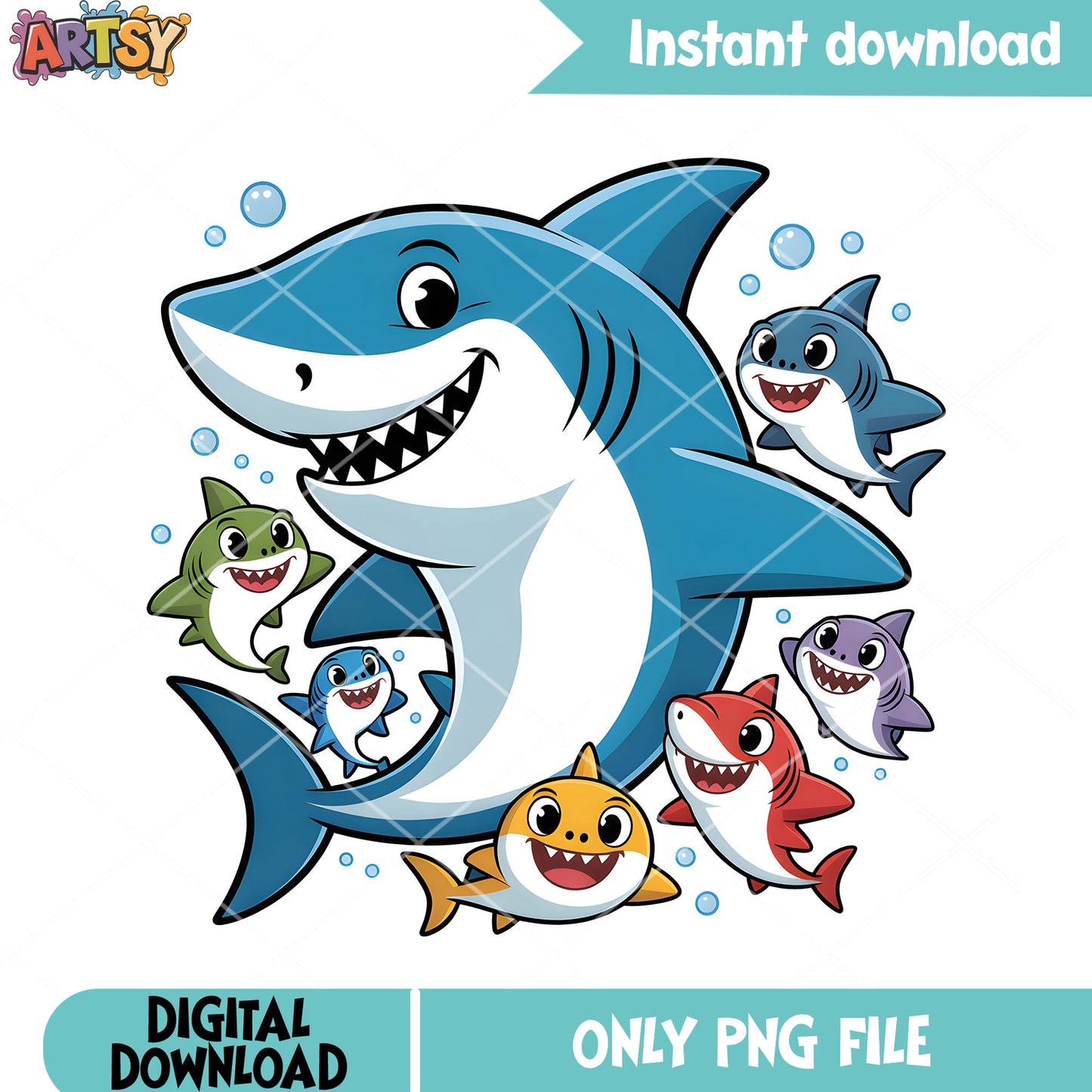 Mommy shark and baby disney png, disney shark png, finding nemo png