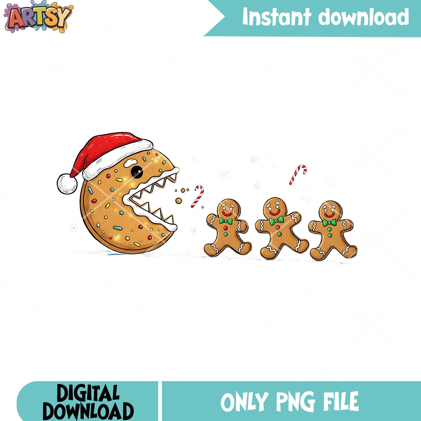 Monster Cookies noel png, gingerbread man png, santa hat png