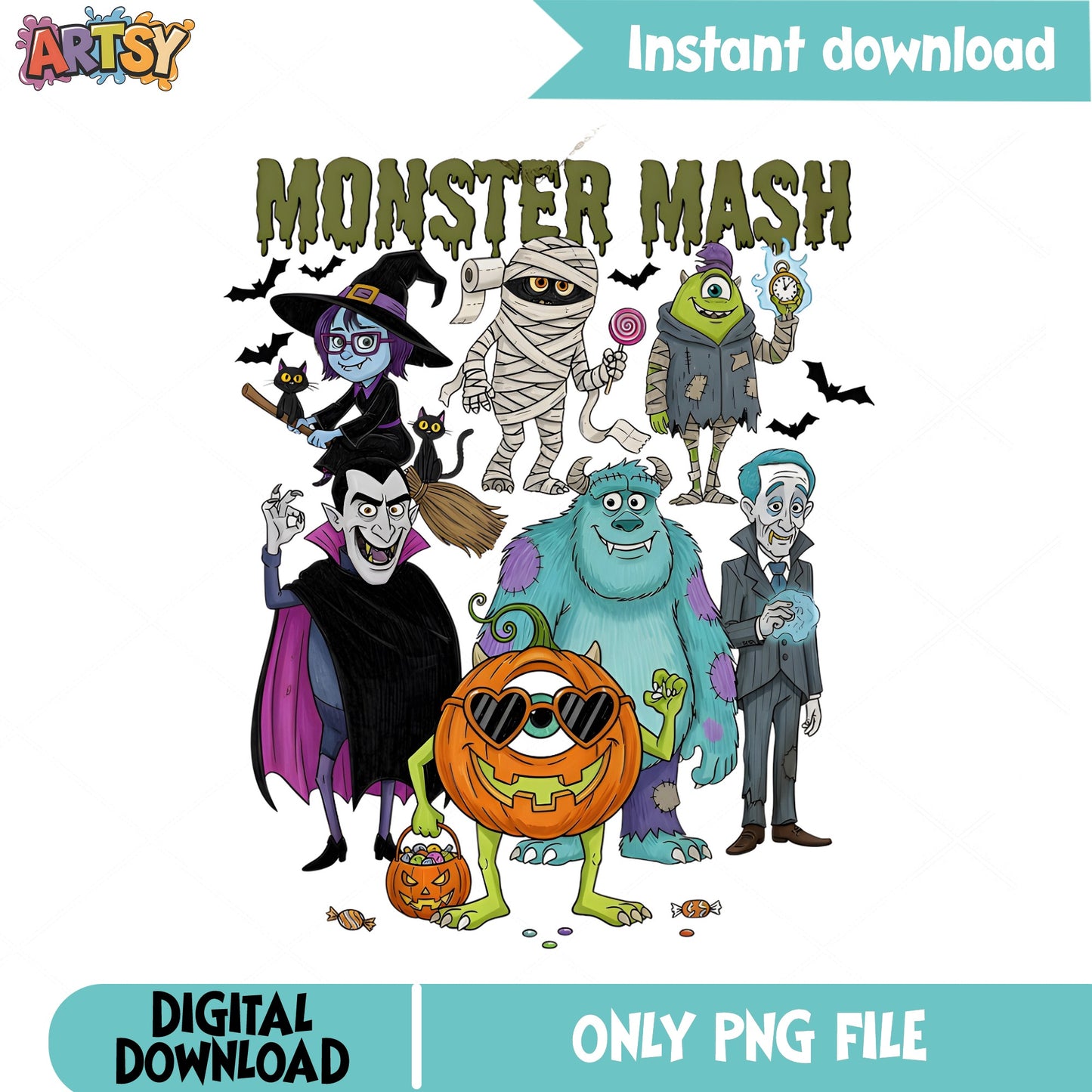 Monsters Inc Monster Mash Halloween PNG, Sully Mike PNG, Halloween PNG