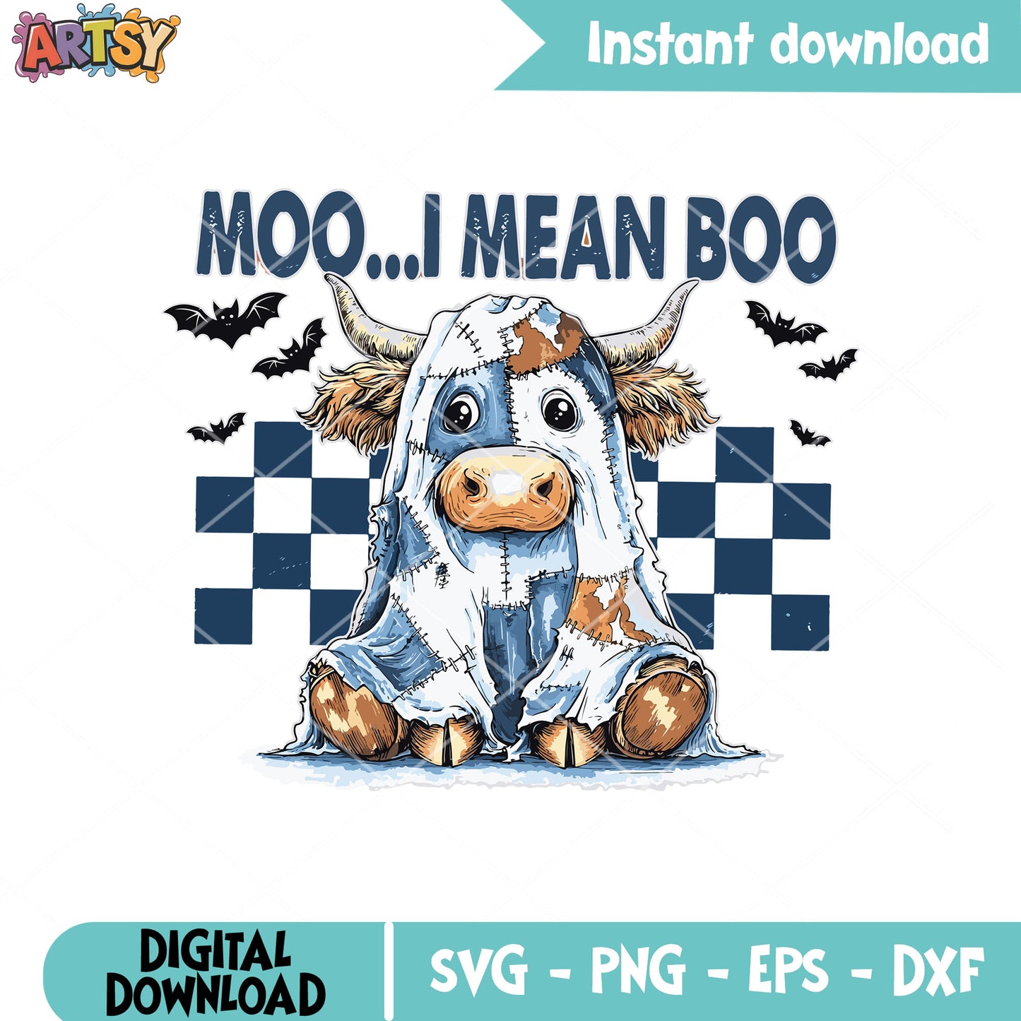 Moo I mean boo cow svg, cow halloween svg, boo halloween svg