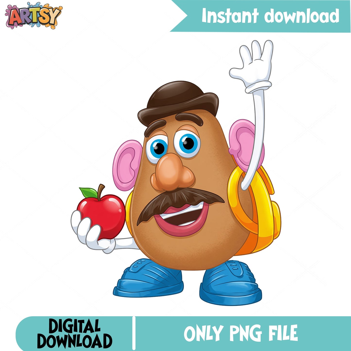 Mr Potato Head Back To School PNG, Toy Story PNG, Clipart PNG