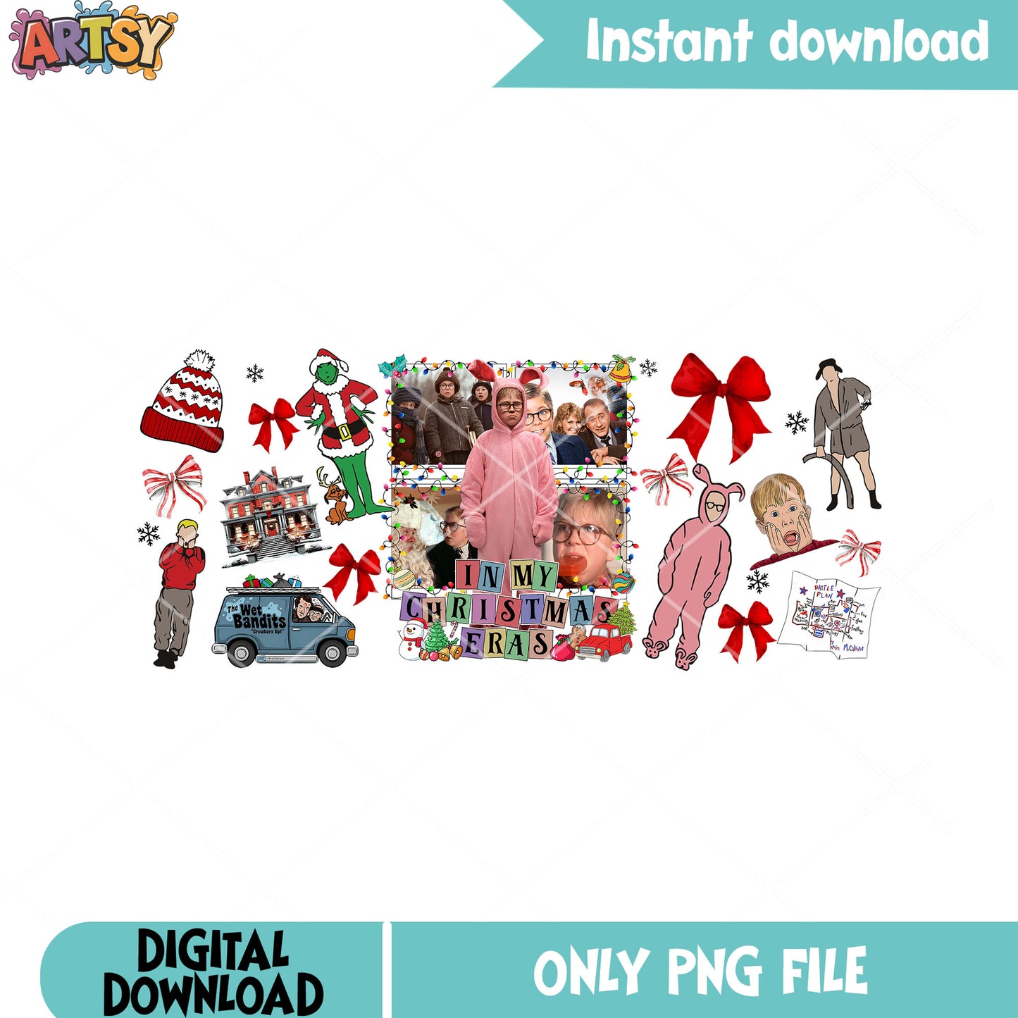 My christmas eras png, kevin mccallister png, the grinch png