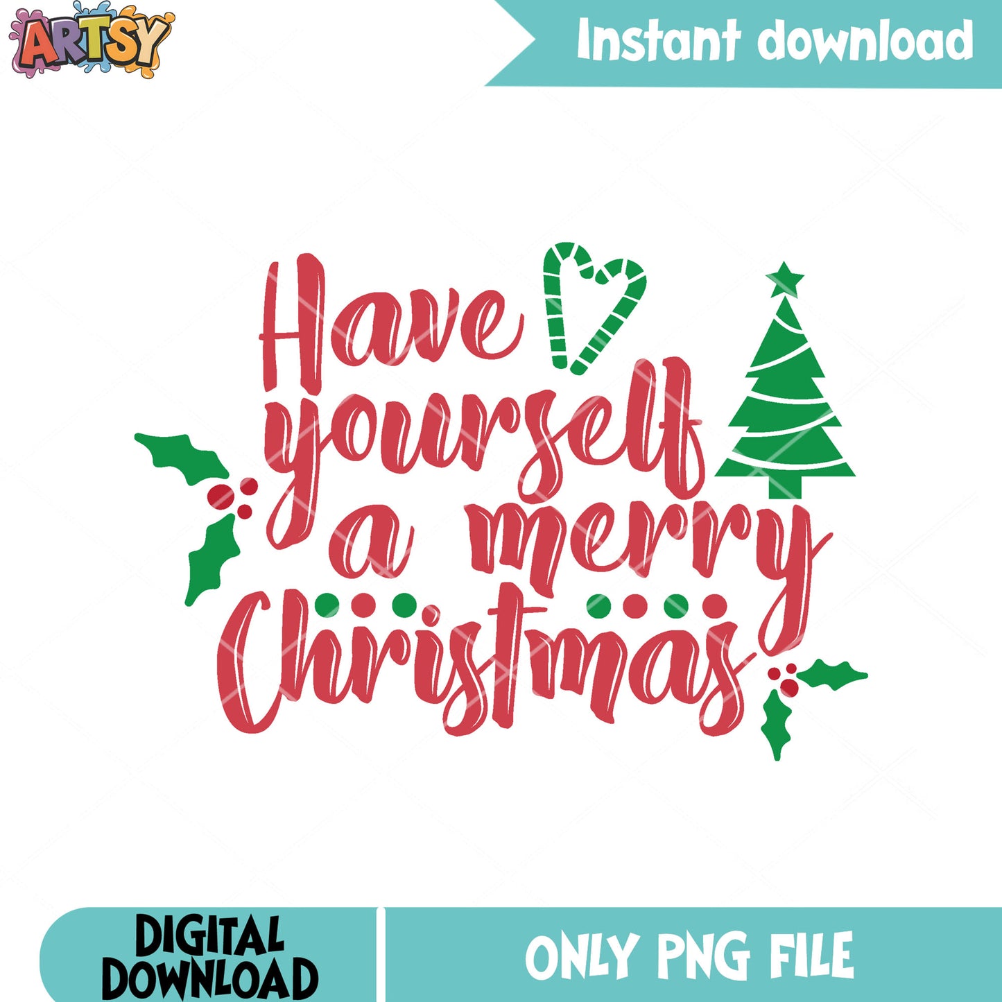 My own happy Christmas png, christmas vibes png, christmas poster png