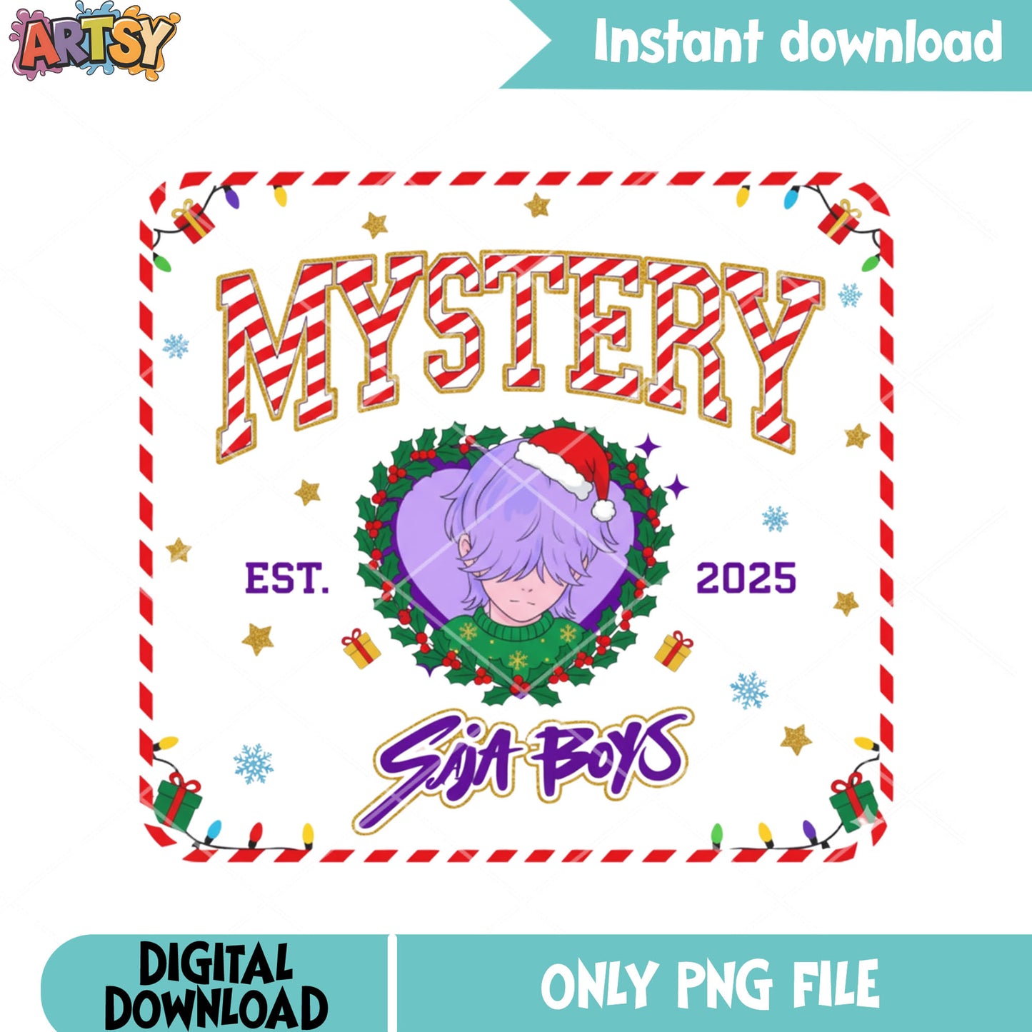 Mystery christmas est 2025 png, sajaboys png, christmas gift png
