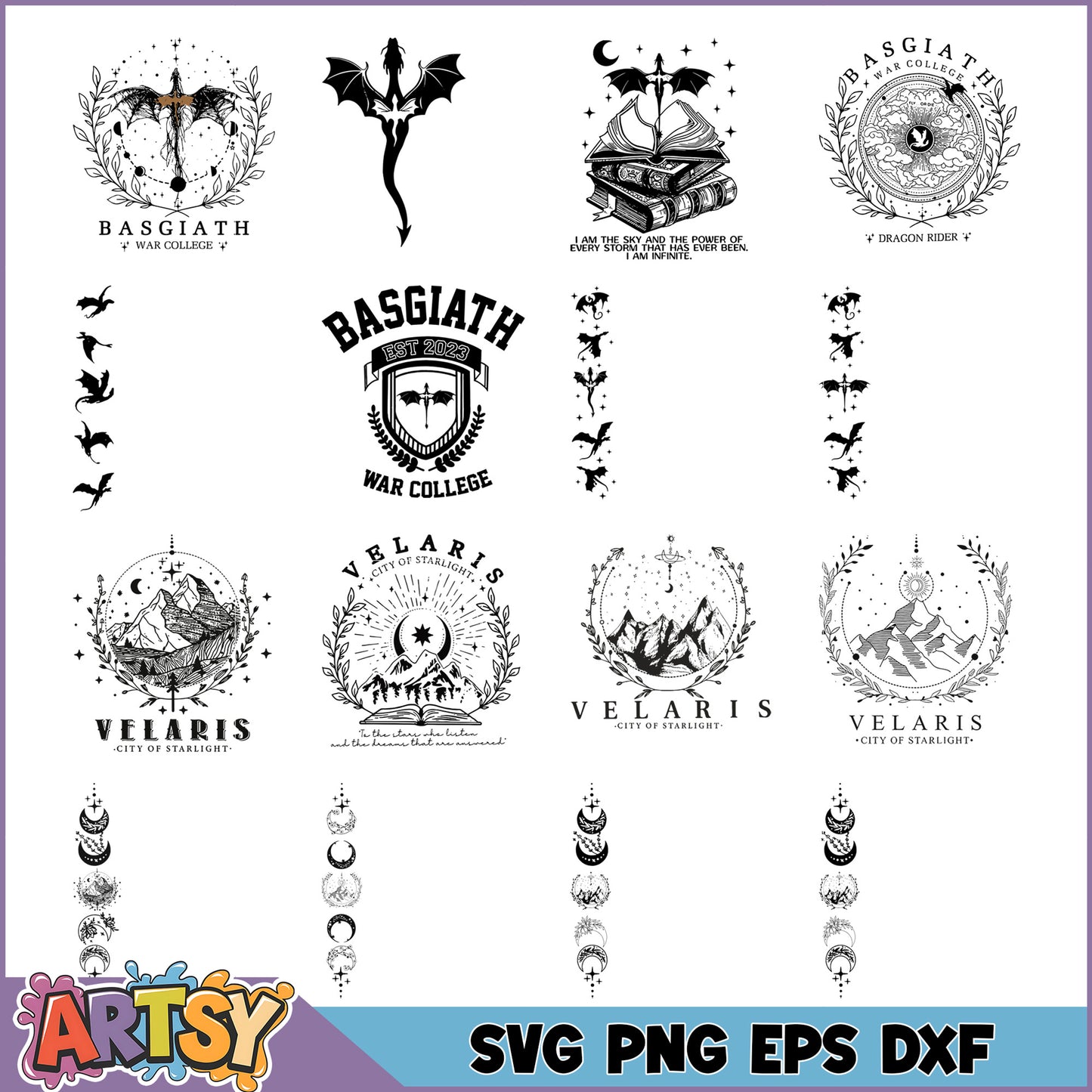 Mystic Dragon & Mountain SVG Bundle