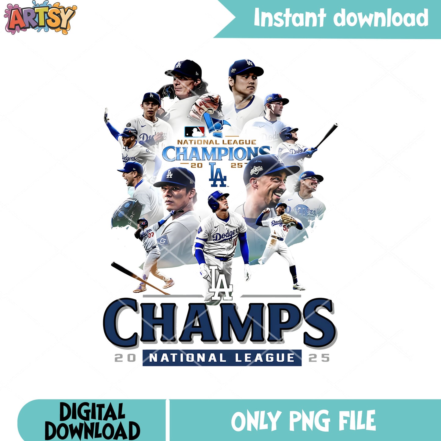 National league champions 2025 png, LA dodgers png, baseball png