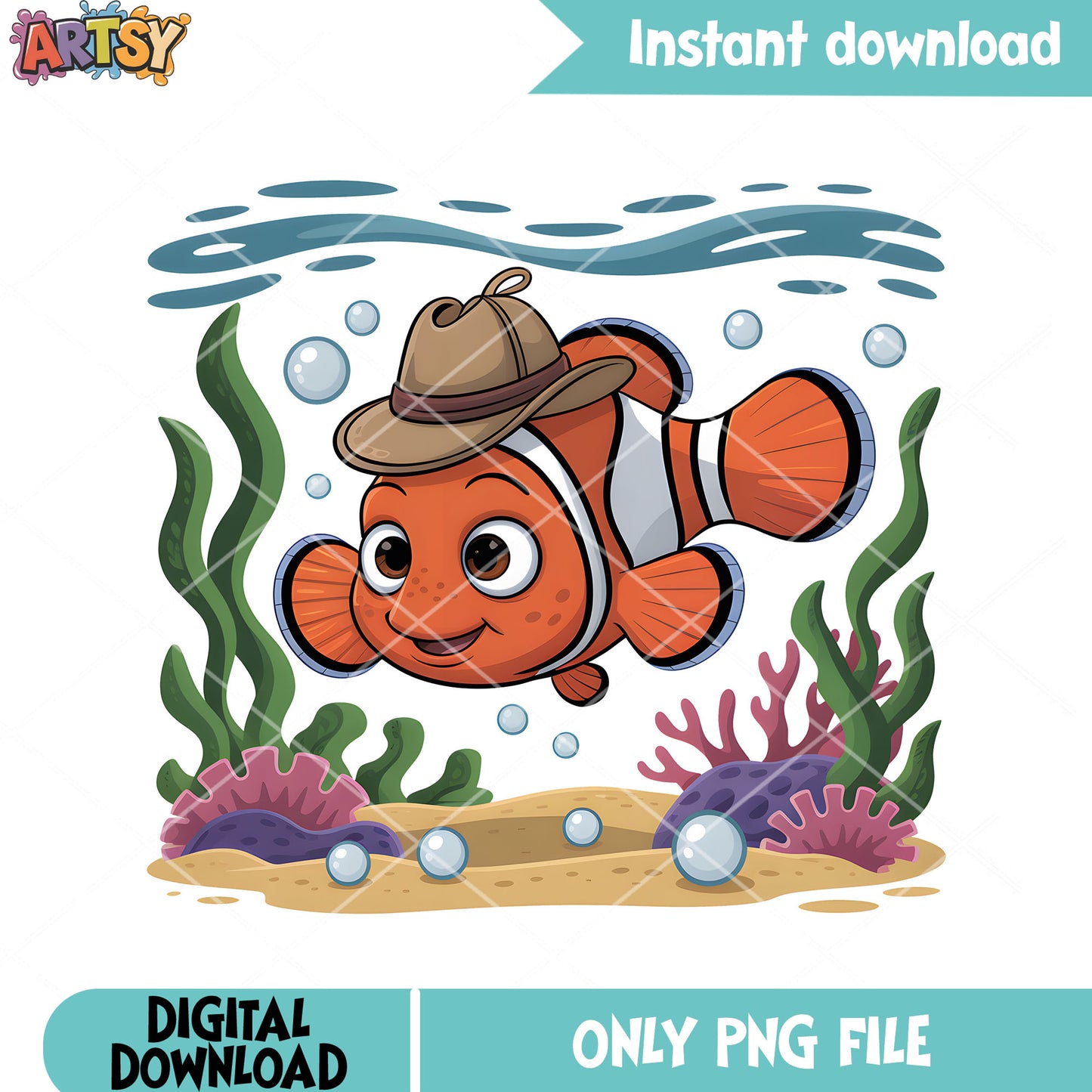 Nemo sherlock home png, clownfish nemo png, disney movie png
