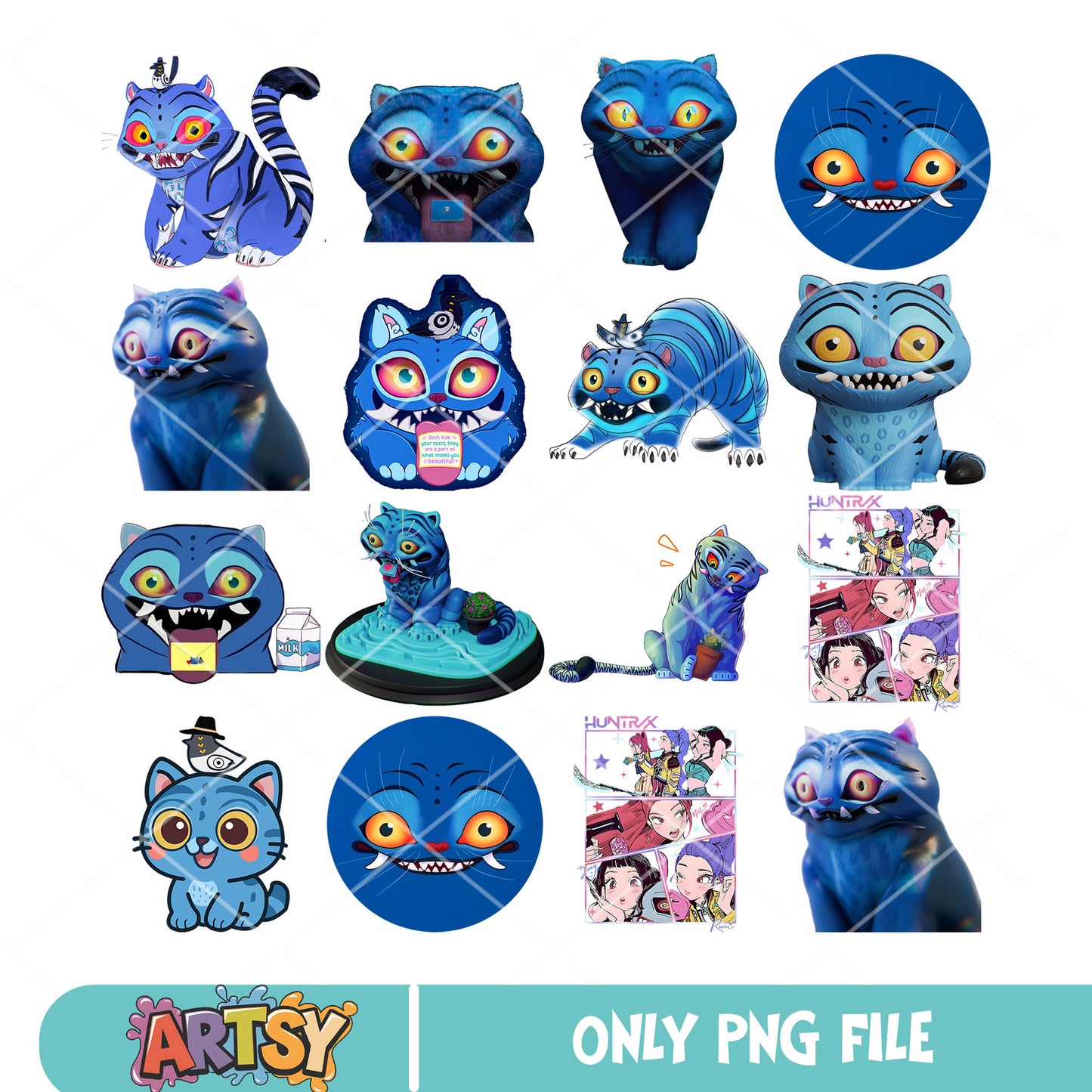 Netflix derpy tiger png bundle, derpy tiger png, kpop demon hunters png