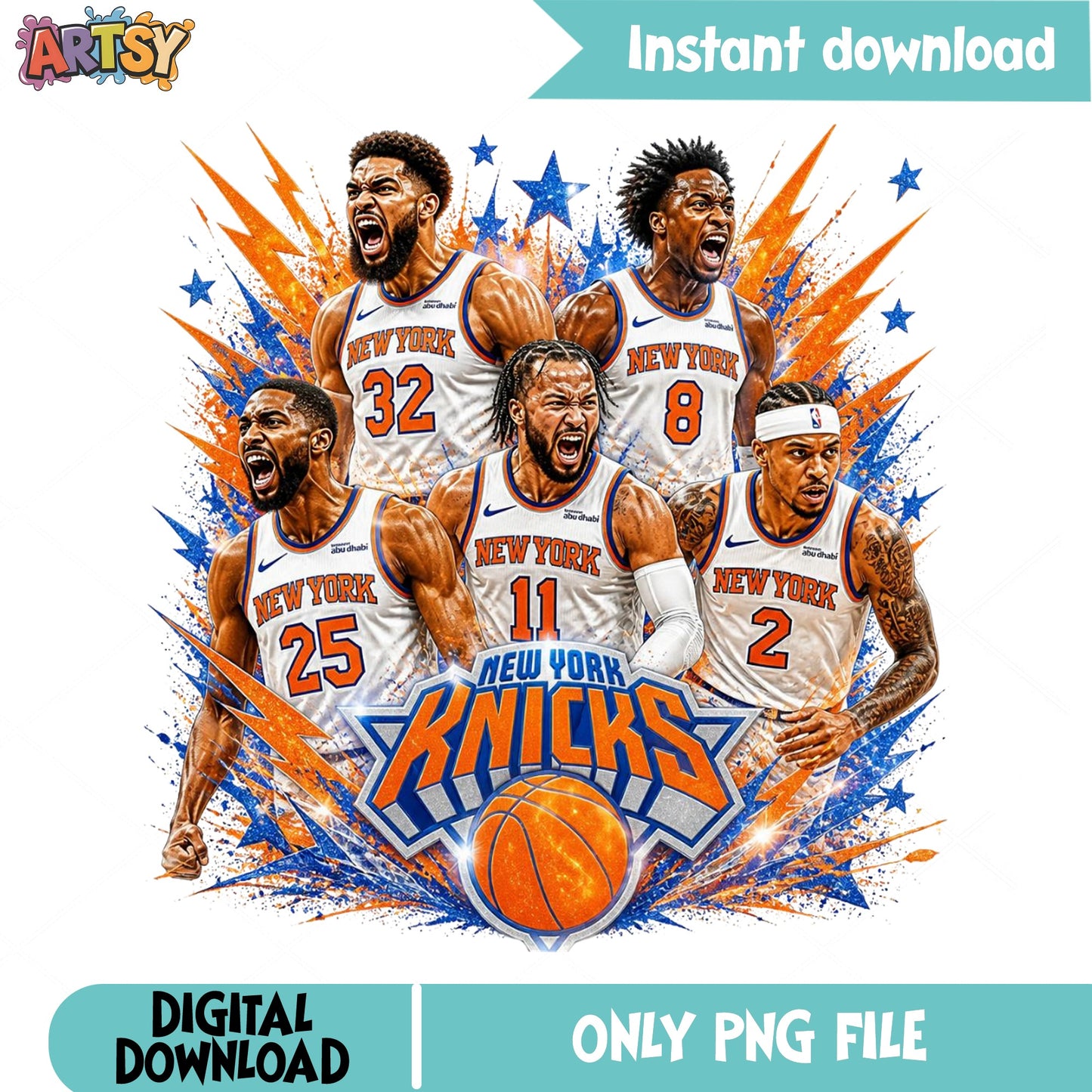 New York Knicks PNG, NBA Basketball Team Sublimation, Knicks PNG