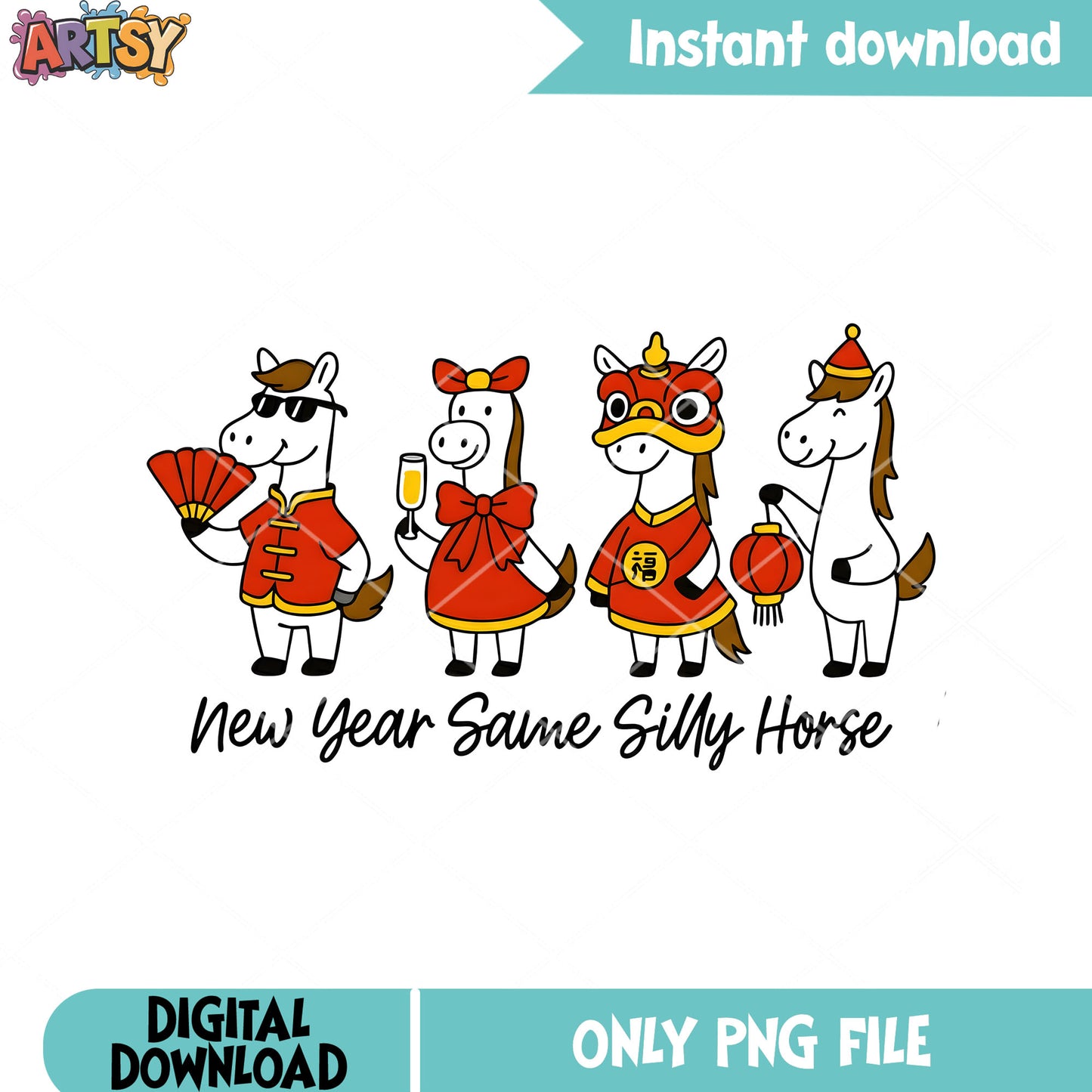 New year same silly horse png, silly goose png, new year 2026 png